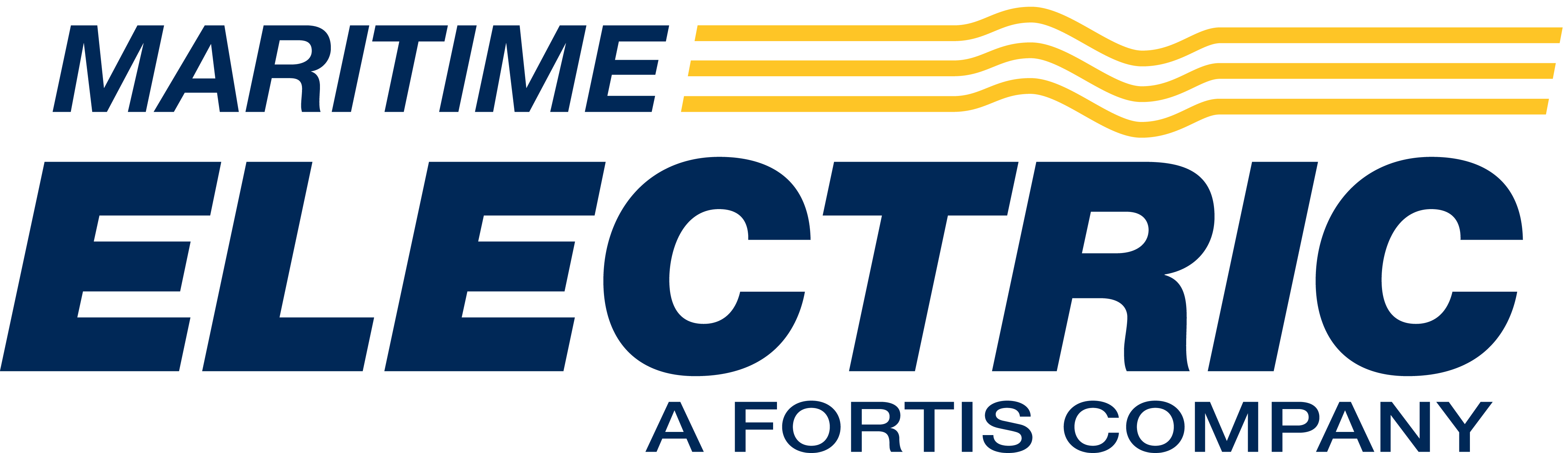 Maritime Electric logo with stylized yellow lines and text indicating it is a Fortis company.