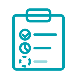 Clipboard with three checkboxes, one checked and two unchecked.