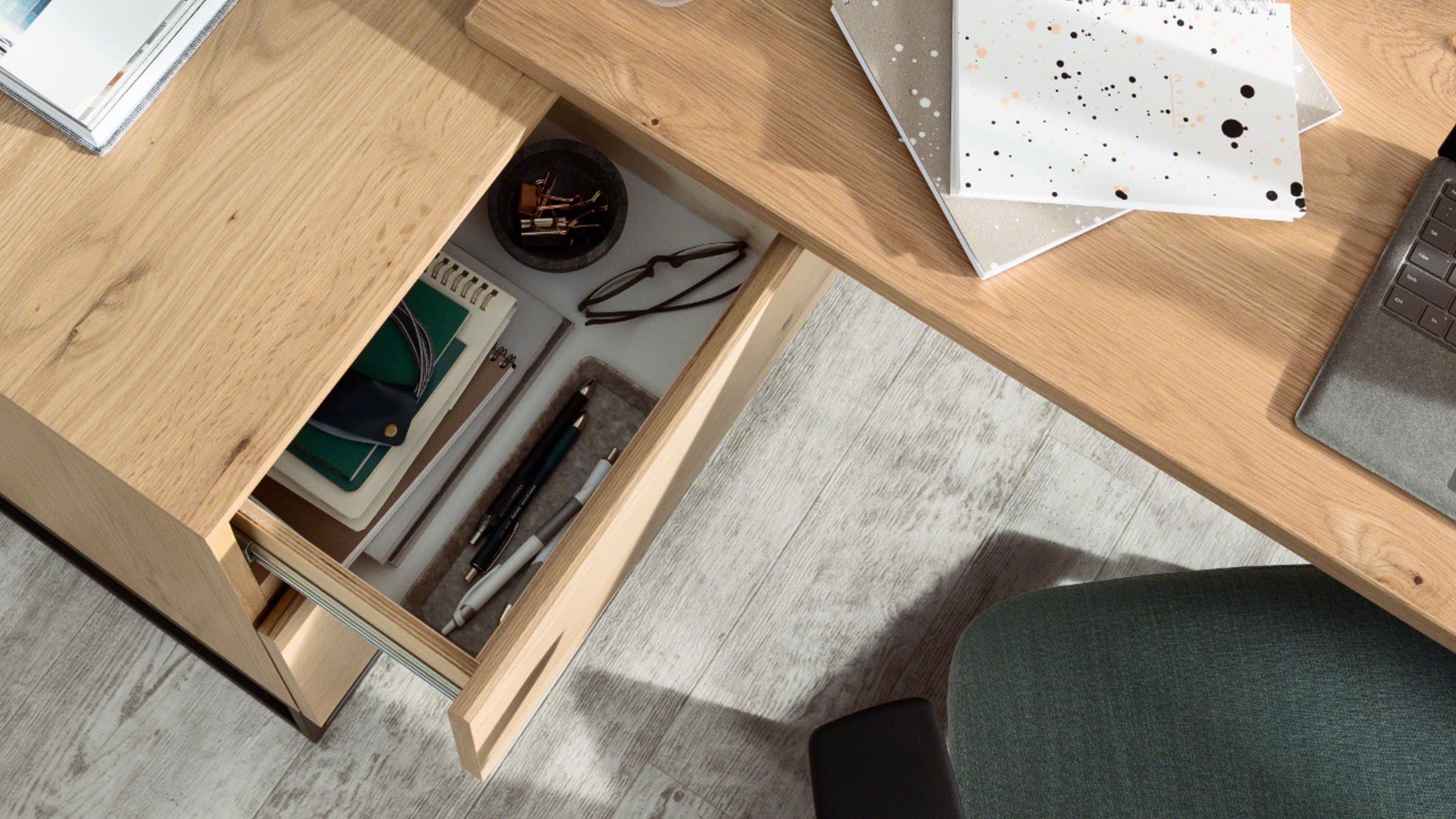 West Elm Work Greenpoint storage cabinet in a modern workspace