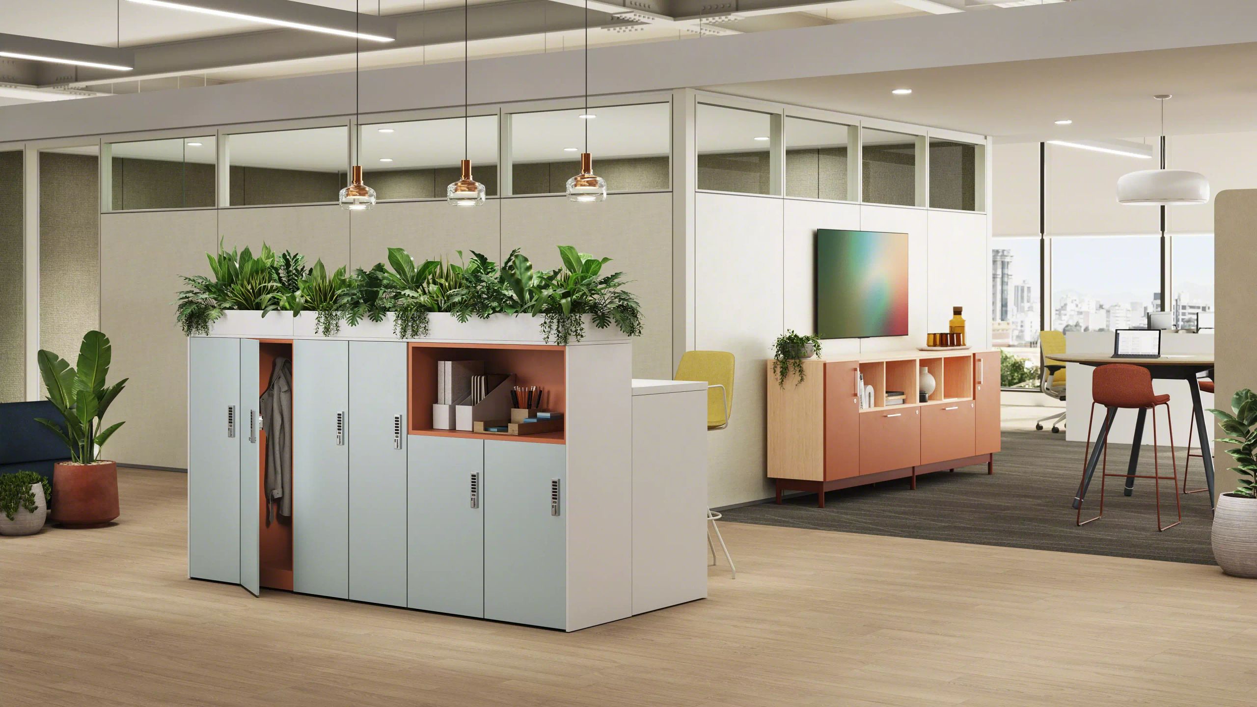 Steelcase WorkValet personal storage locker for modern office workstations