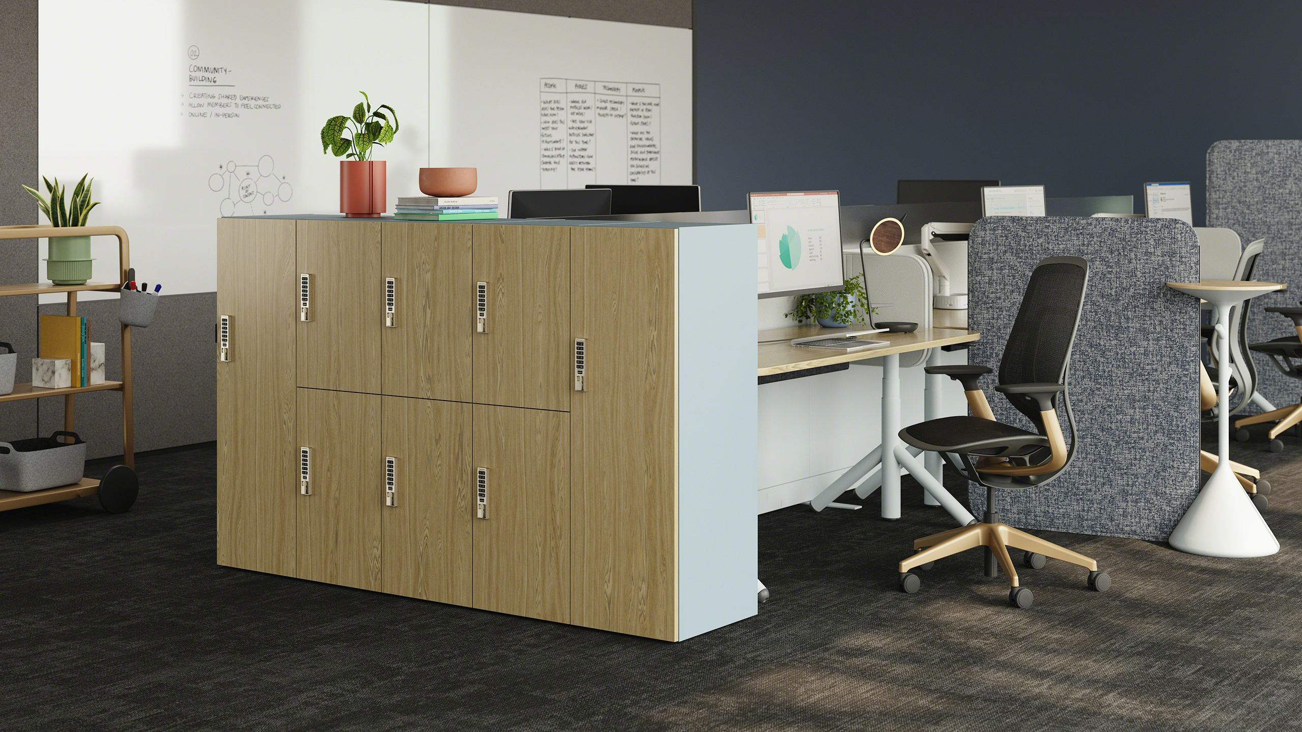 Steelcase WorkValet personal storage locker for modern office workstations