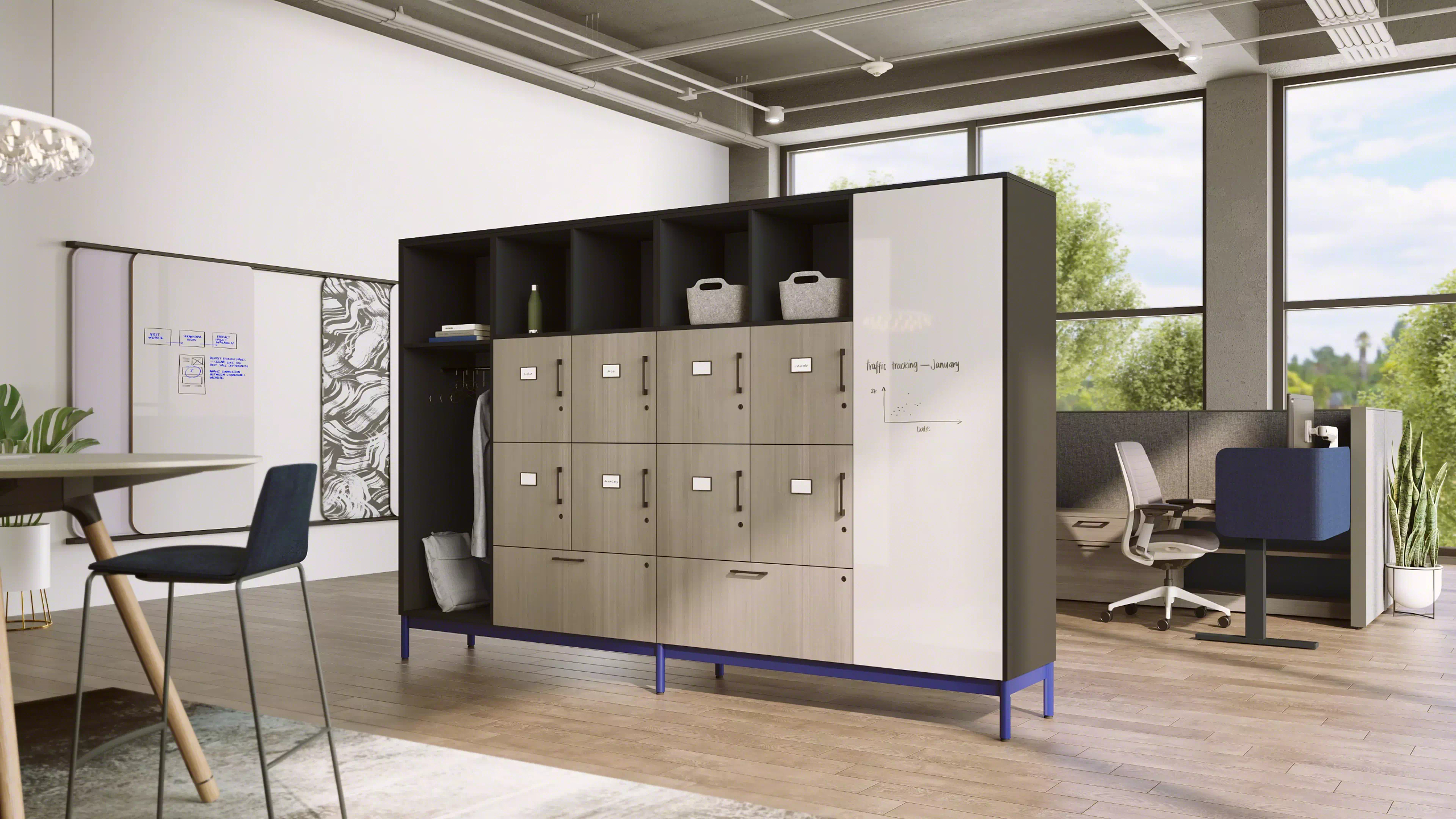Steelcase WorkValet personal storage locker for modern office workstations