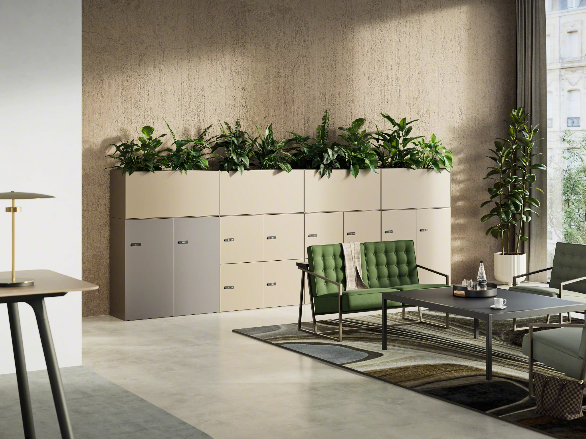 Volum Art personal lockers for employee storage in hybrid offices