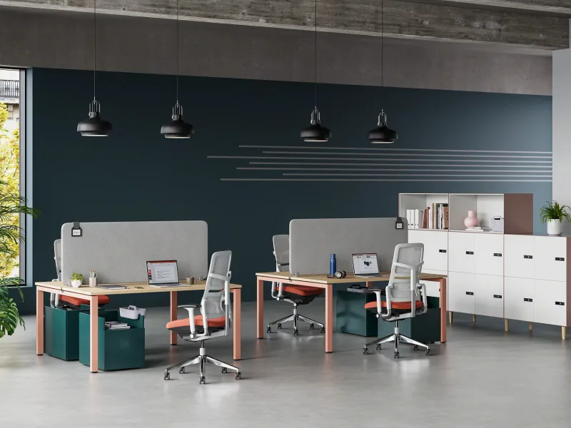 Volum Art personal lockers for employee storage in hybrid offices