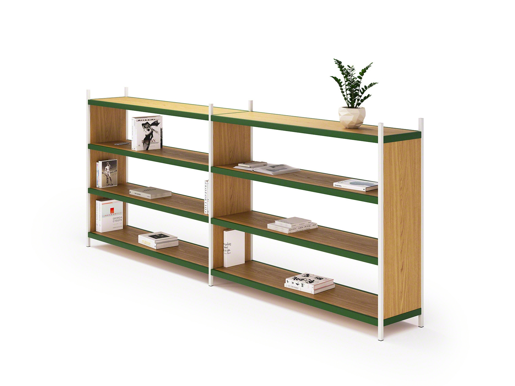 Grid shelving system for open office storage and display