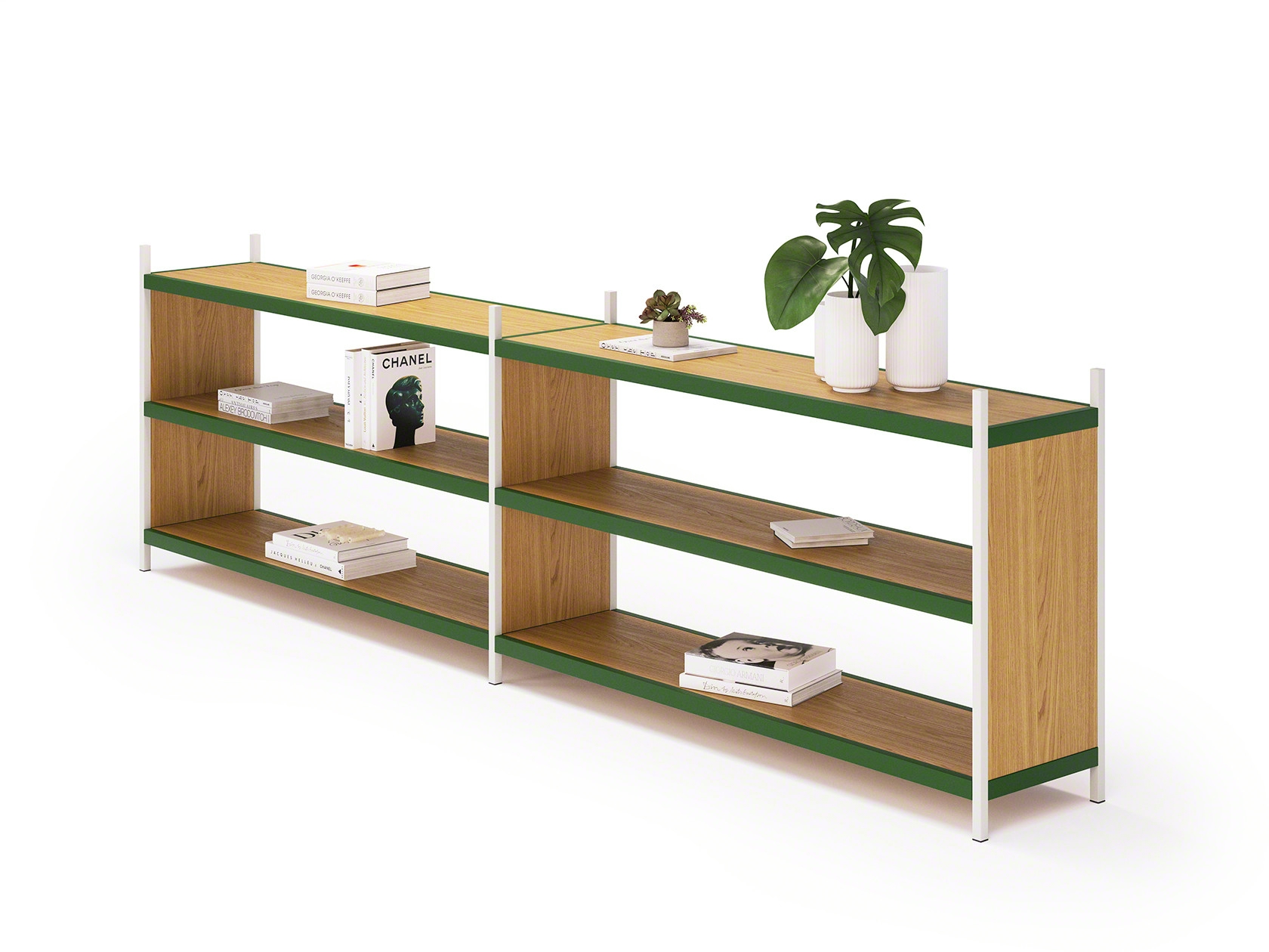 Grid shelving system for open office storage and display