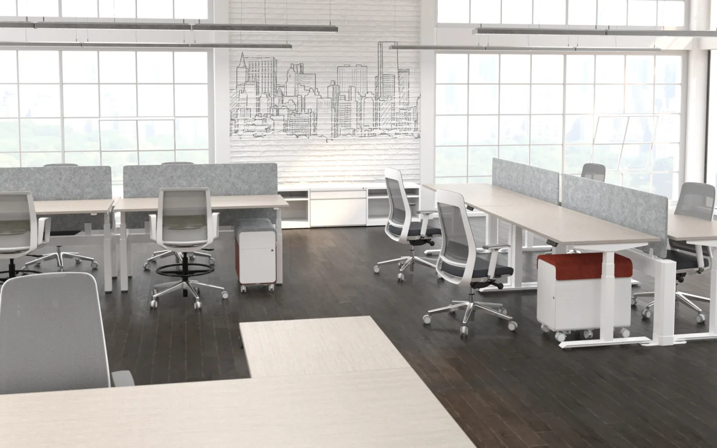 Revi modular office storage system for modern workspace organization