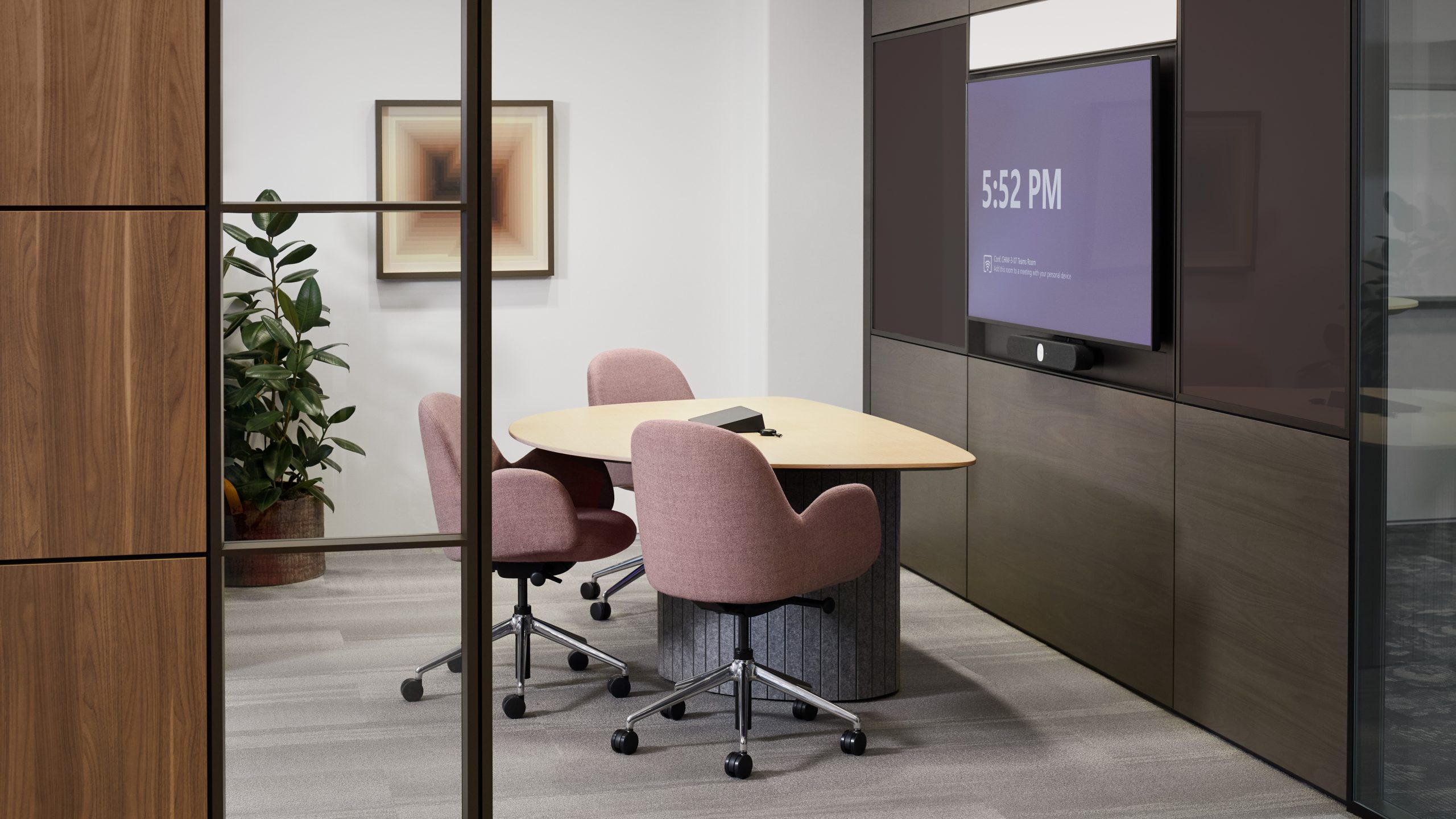 Steelcase Ocular collaboration table for financial consultation spaces