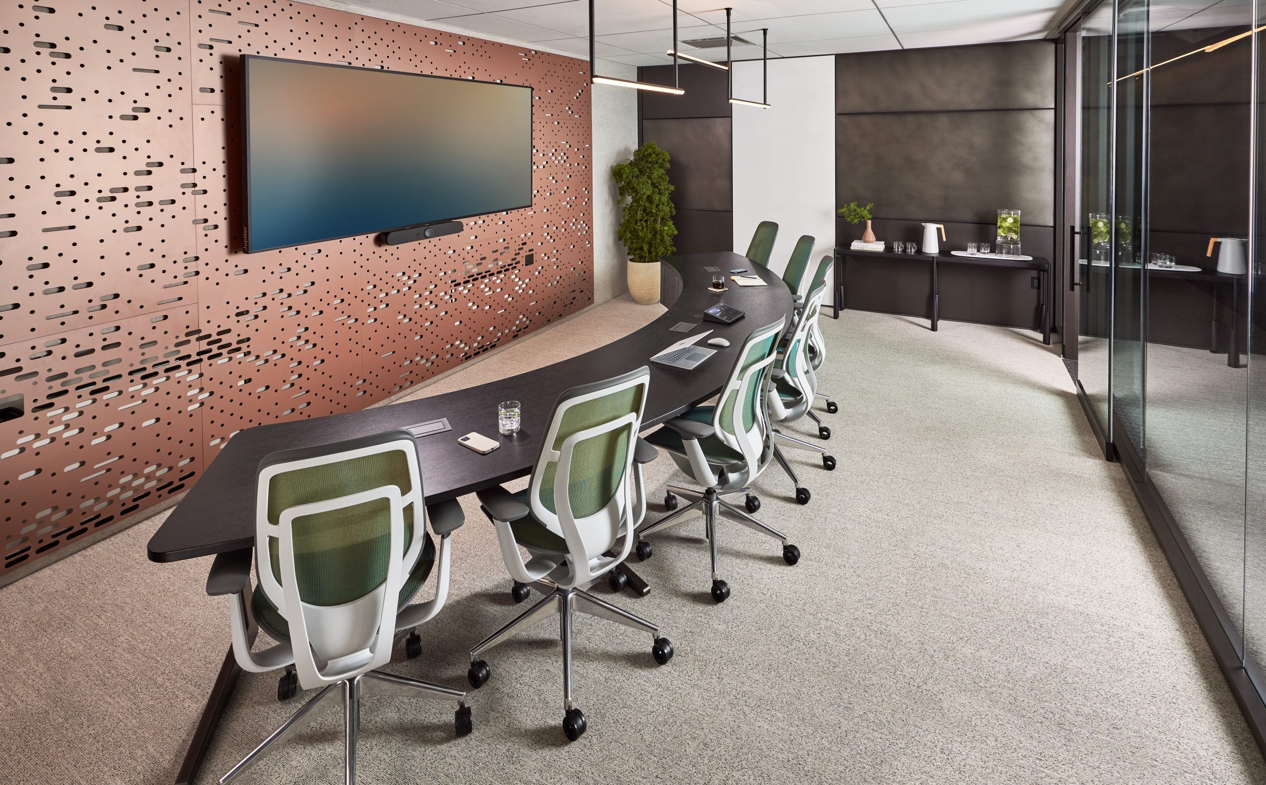 Steelcase Ocular collaboration table for financial consultation spaces