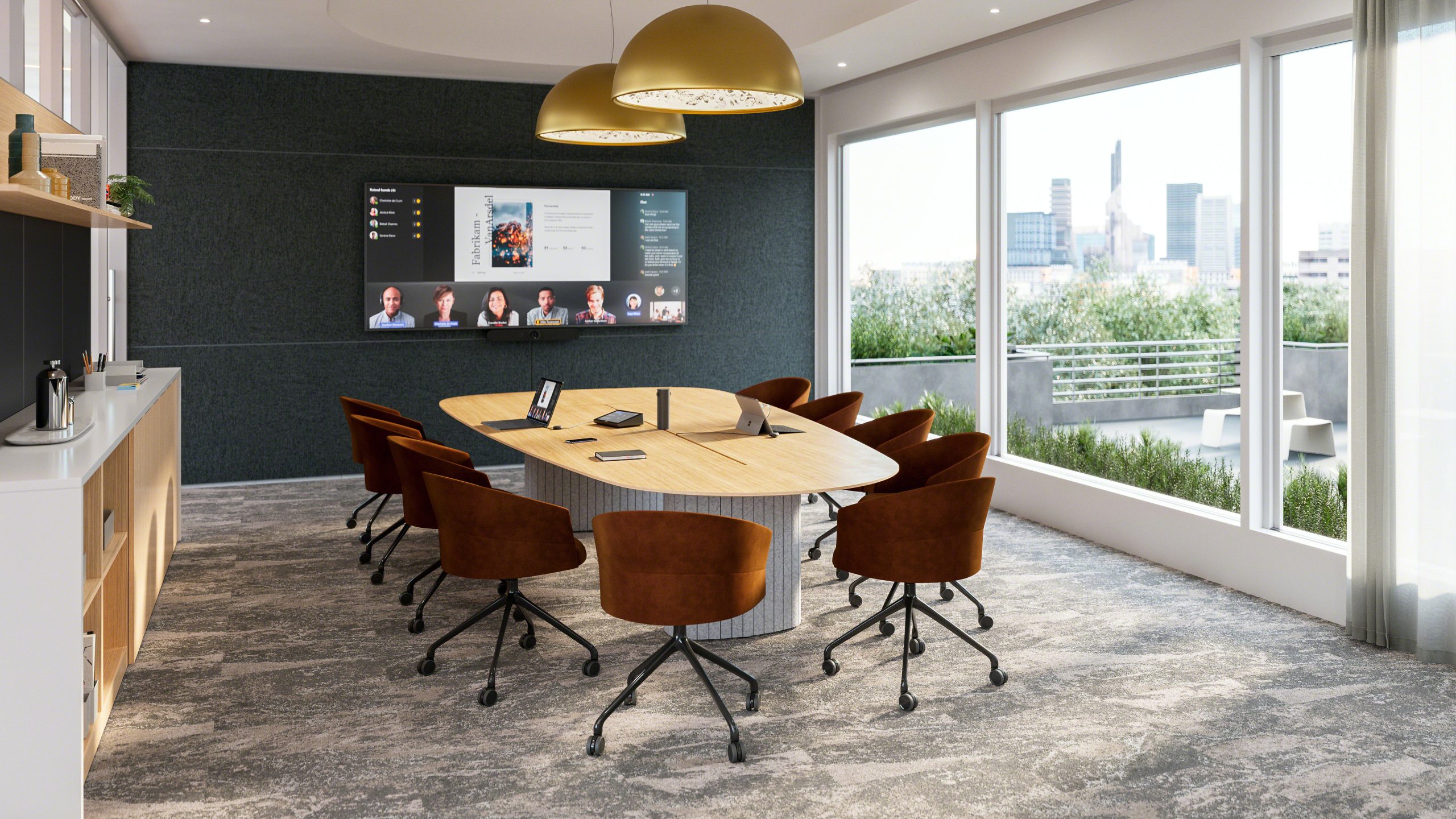 Steelcase Ocular collaboration table for financial consultation spaces