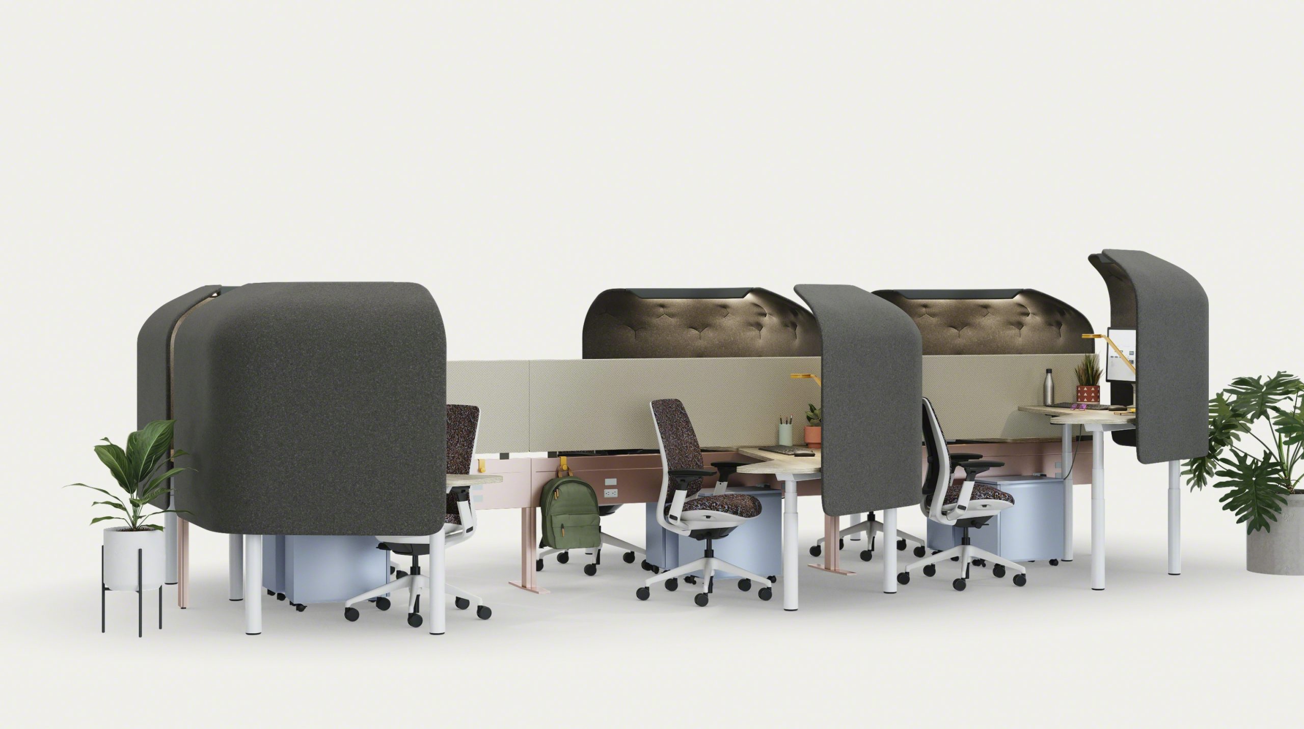 Steelcase Flex personal spaces for focused work in banking offices