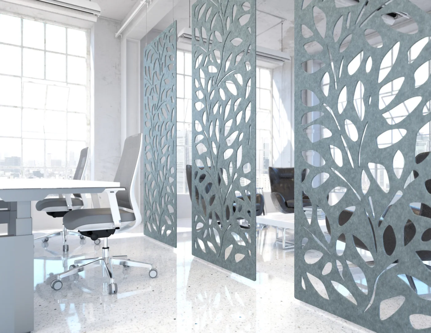 3F acoustic hanging panels improving sound control in bank branches