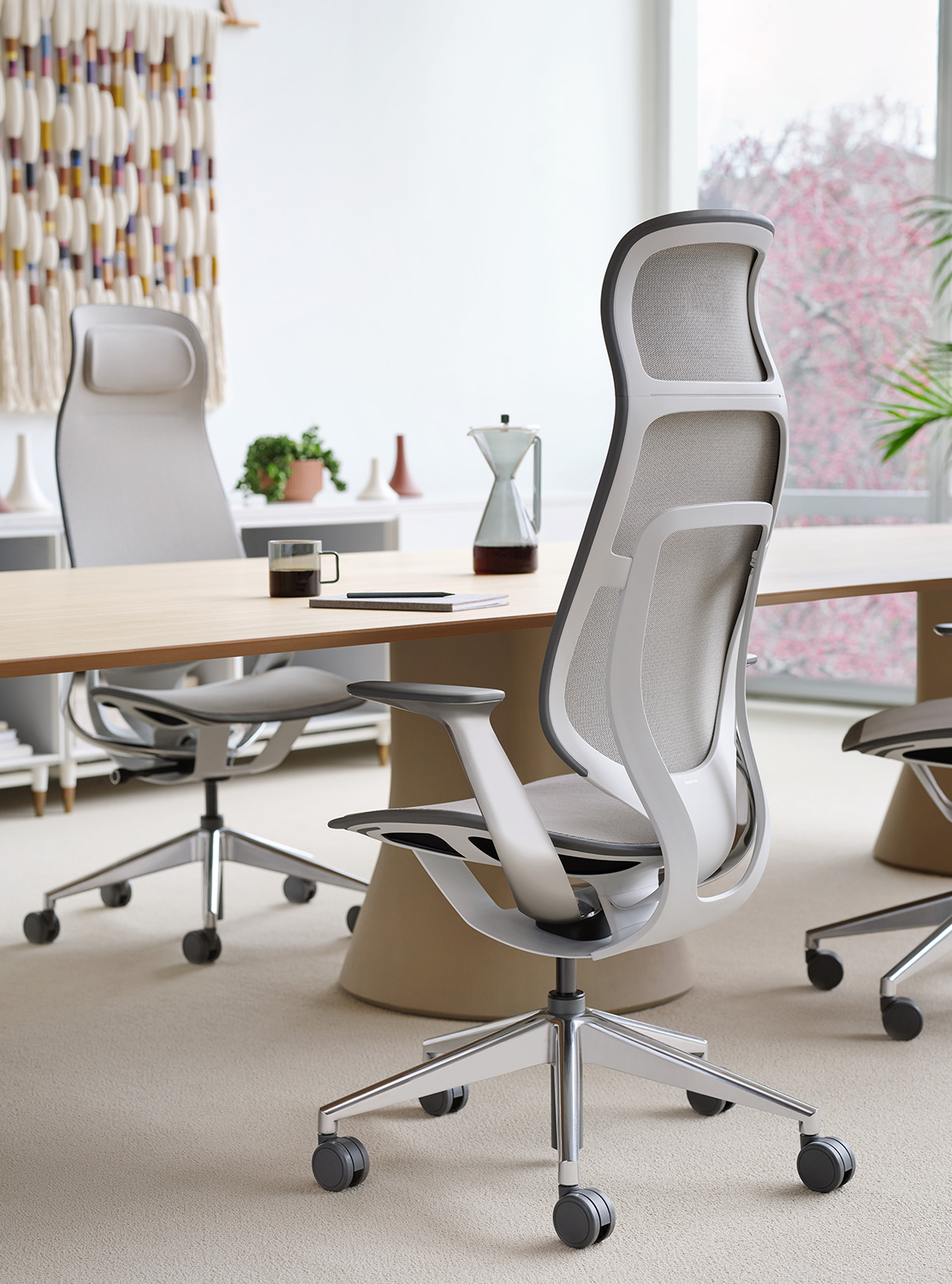 Steelcase Karman ergonomic office chair in a contemporary legal workspace