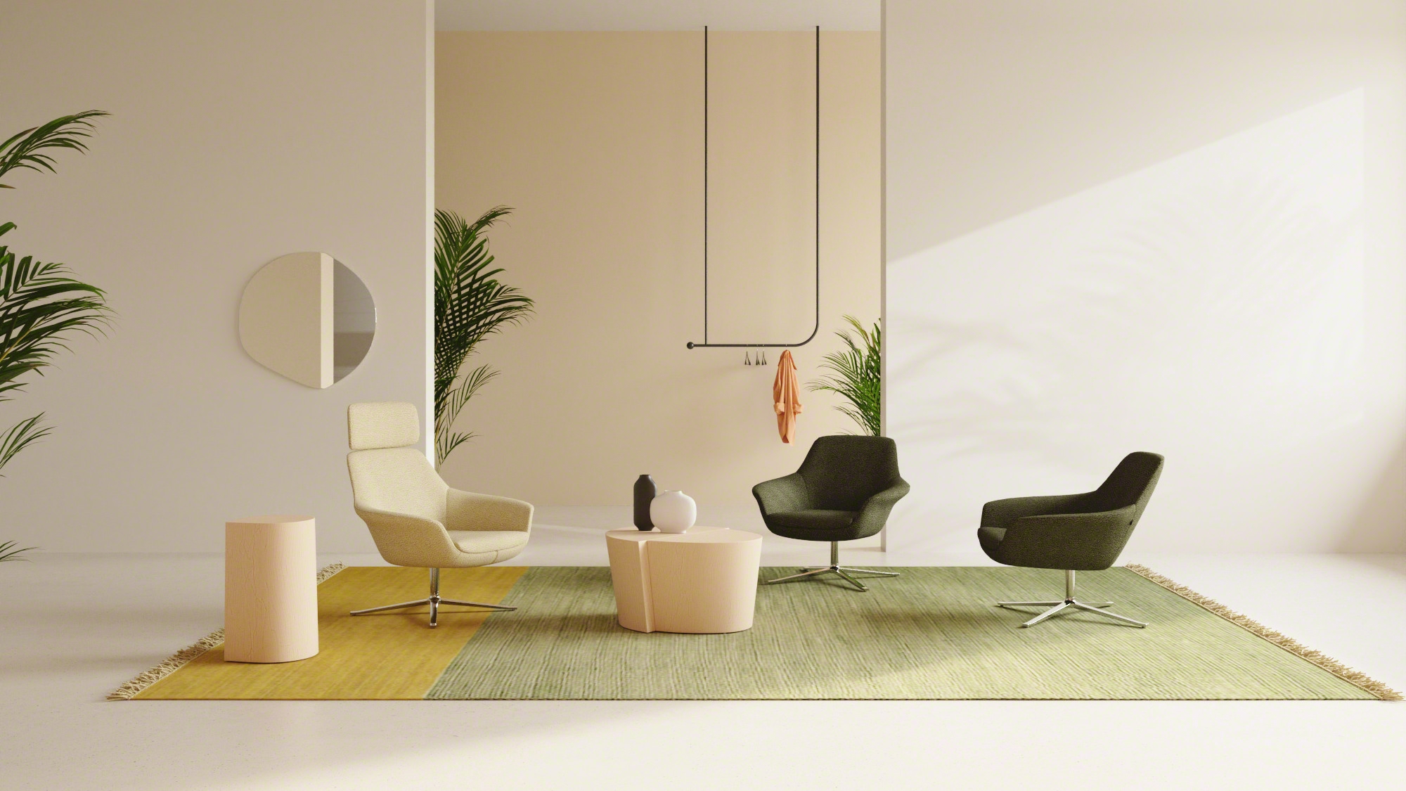 Bob lounge chair in a sophisticated law firm reception area