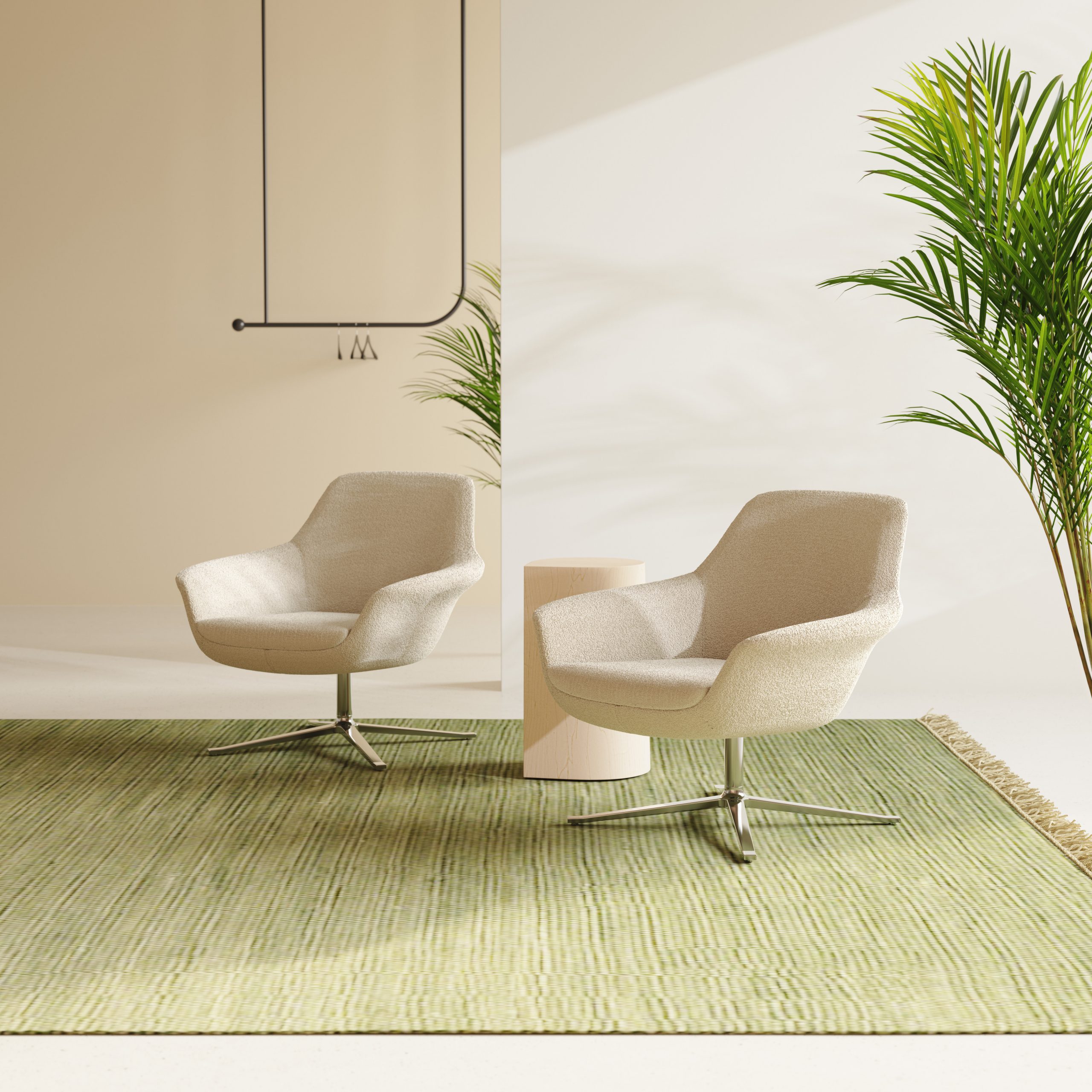 Bob lounge chair in a sophisticated law firm reception area