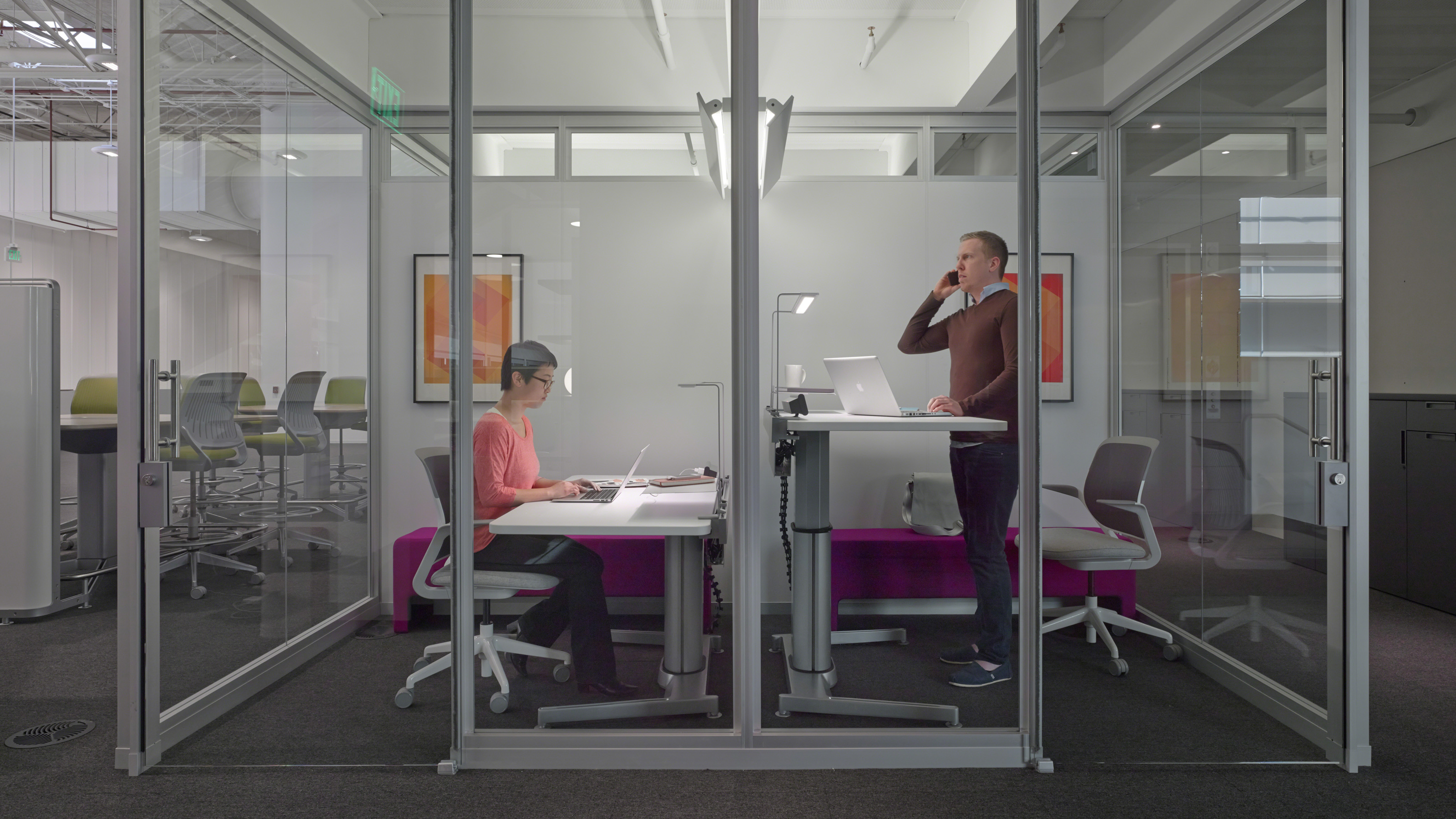 AirTouch height-adjustable desk supporting active work in a law office