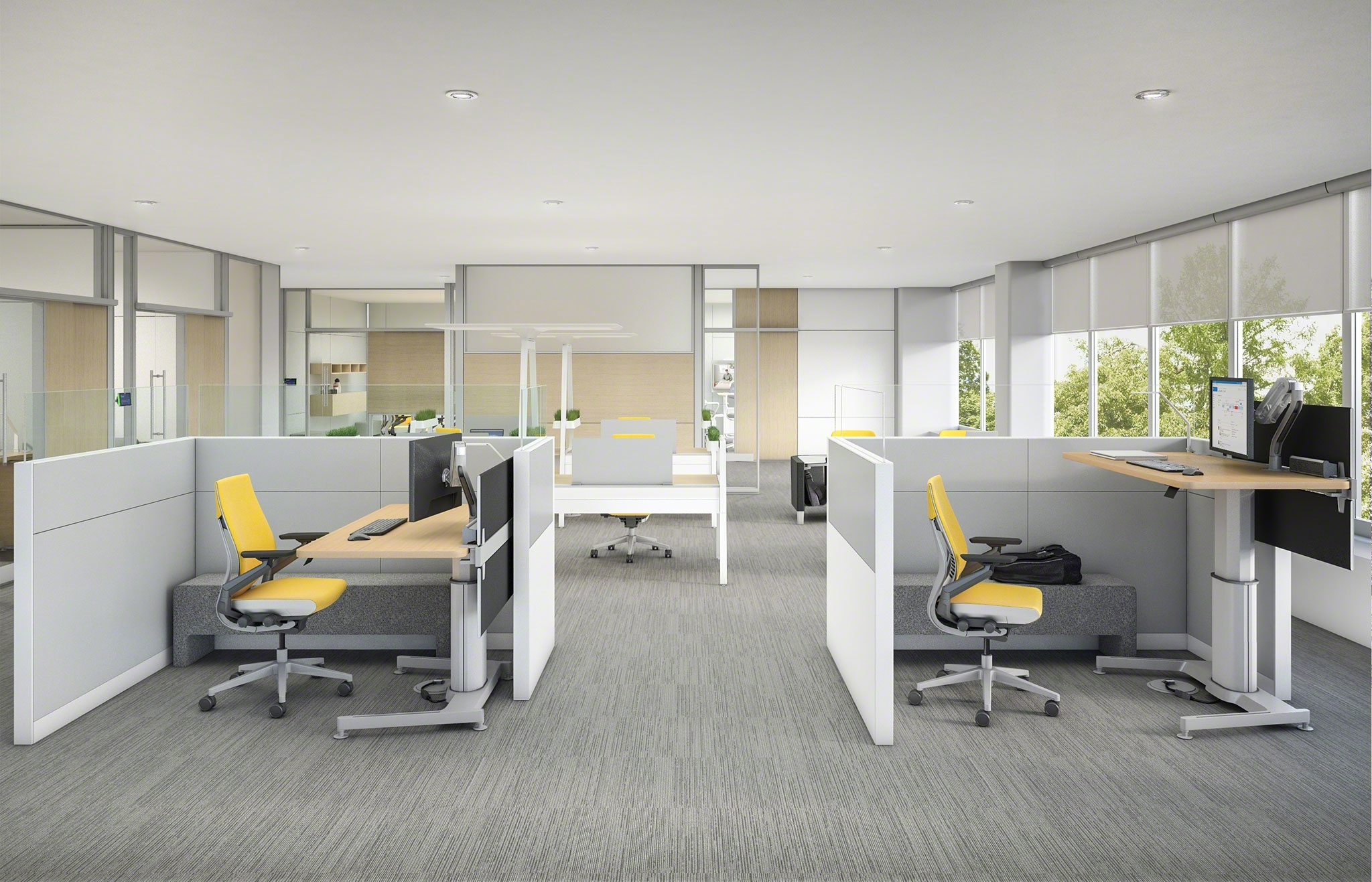 AirTouch height-adjustable desk supporting active work in a law office