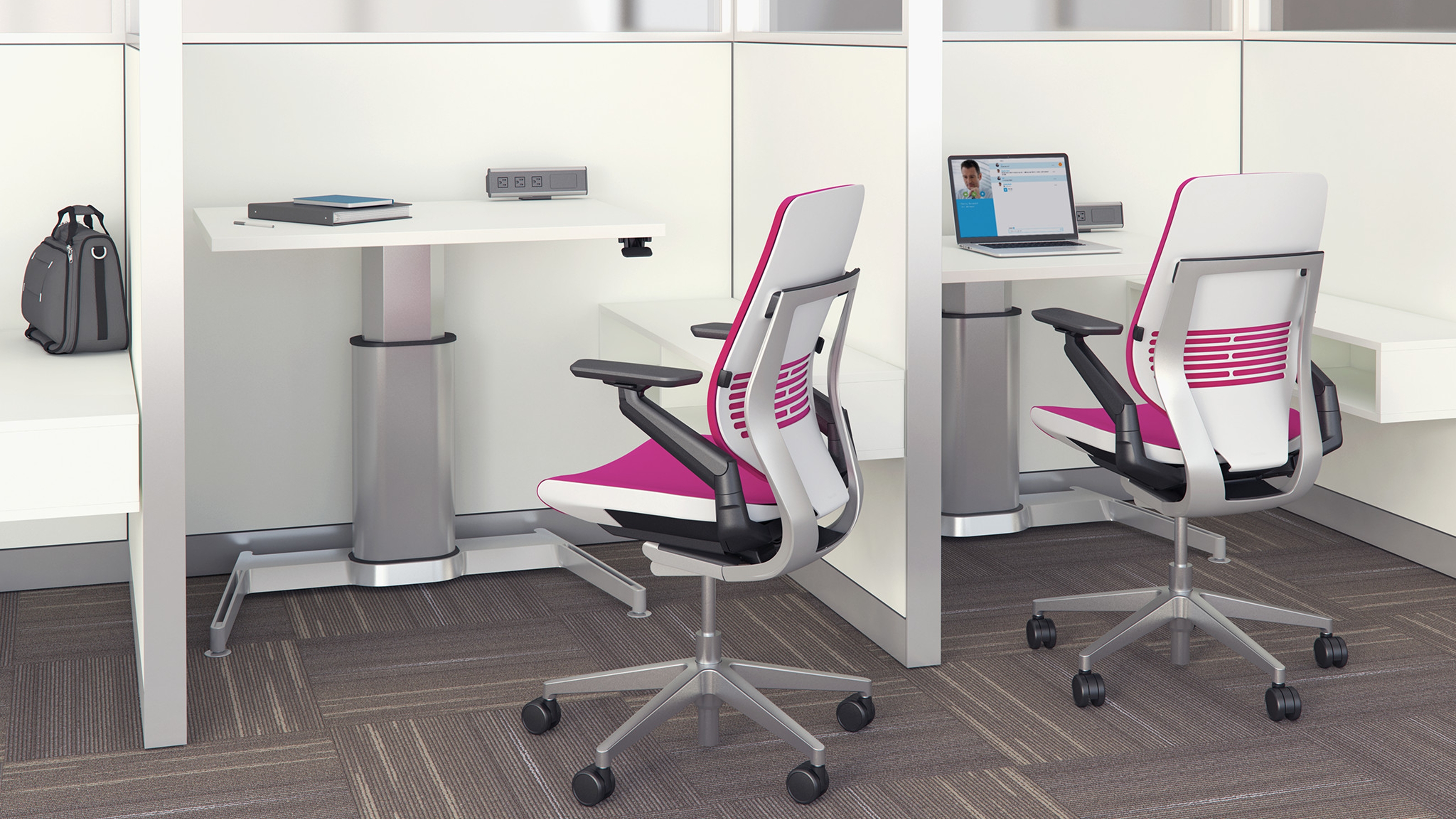 AirTouch height-adjustable desk supporting active work in a law office