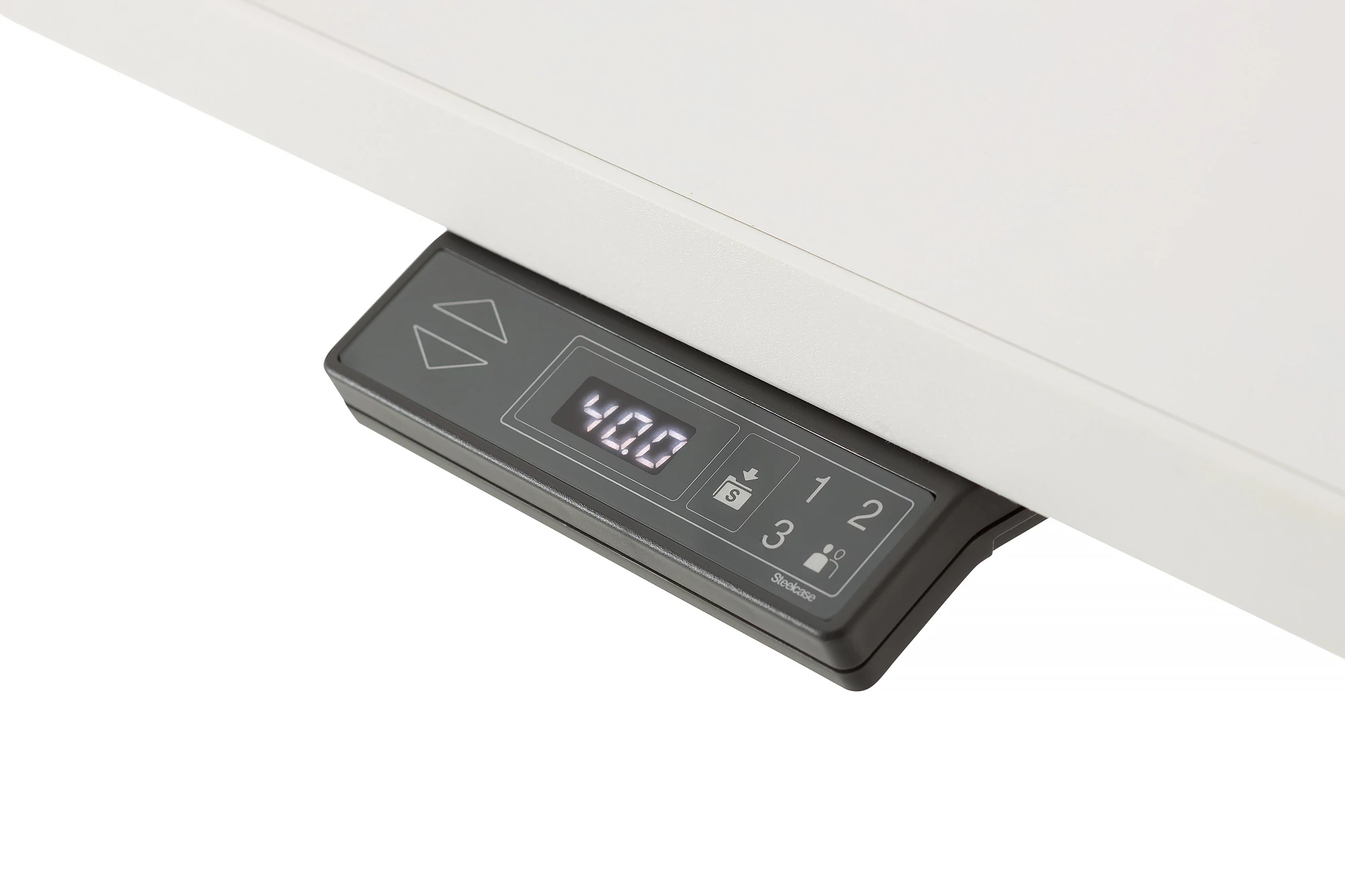 Steelcase Ology height-adjustable desk in a modern law office workstation