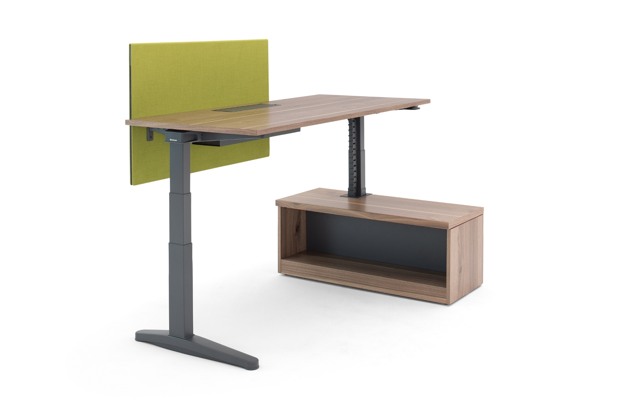 Steelcase Ology height-adjustable desk in a modern law office workstation
