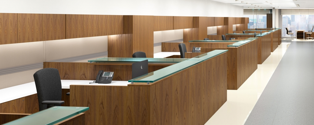 Versailles executive casegoods furniture in a traditional law office