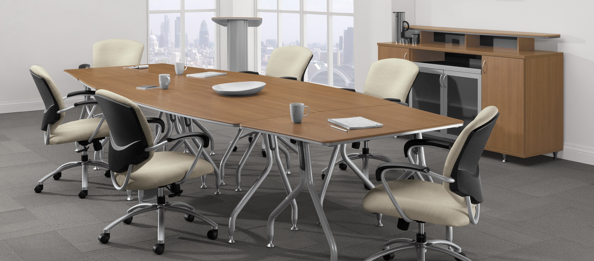 Bungee meeting tables designed for flexible collaboration in legal offices