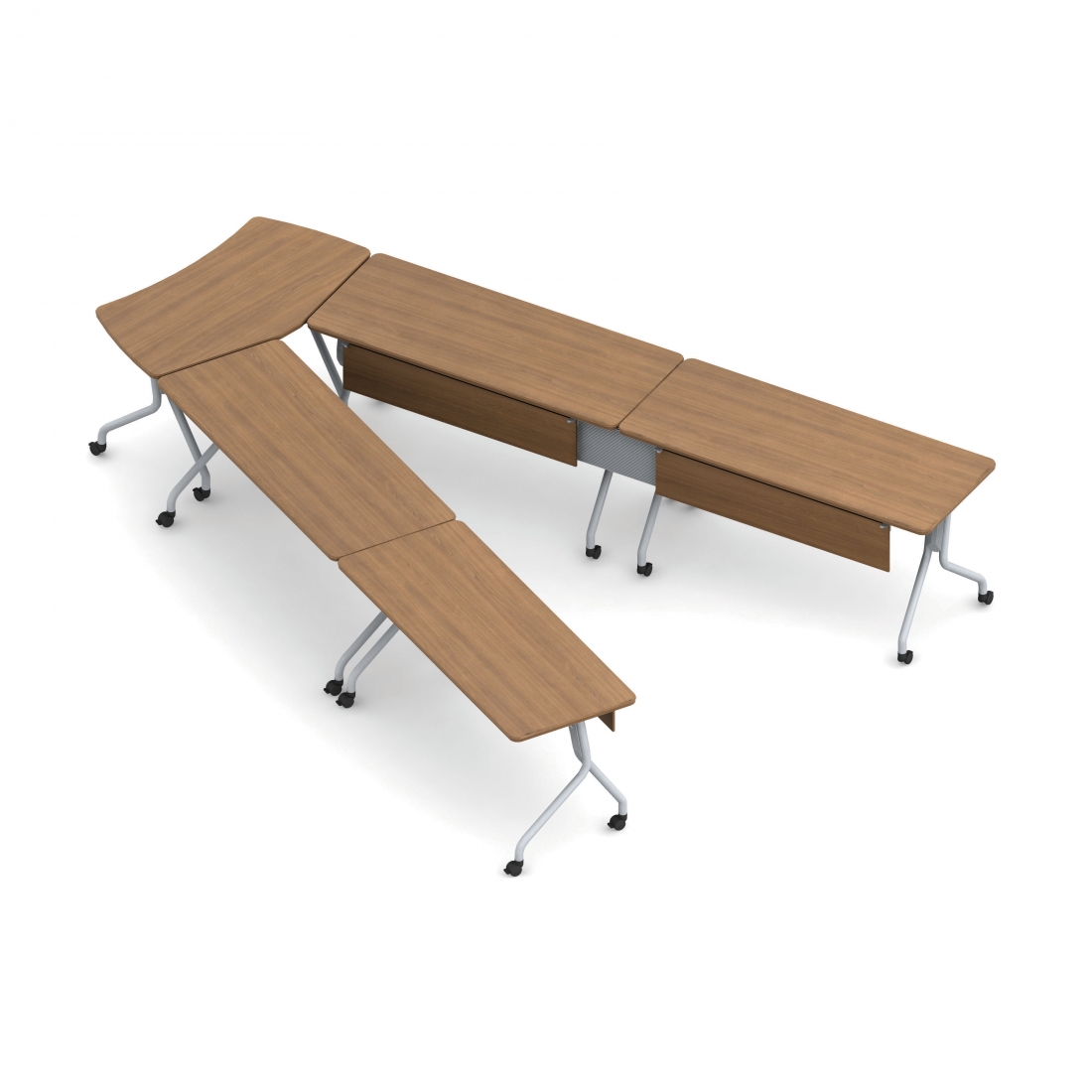 Bungee modular workplace tables for collaborative office environments