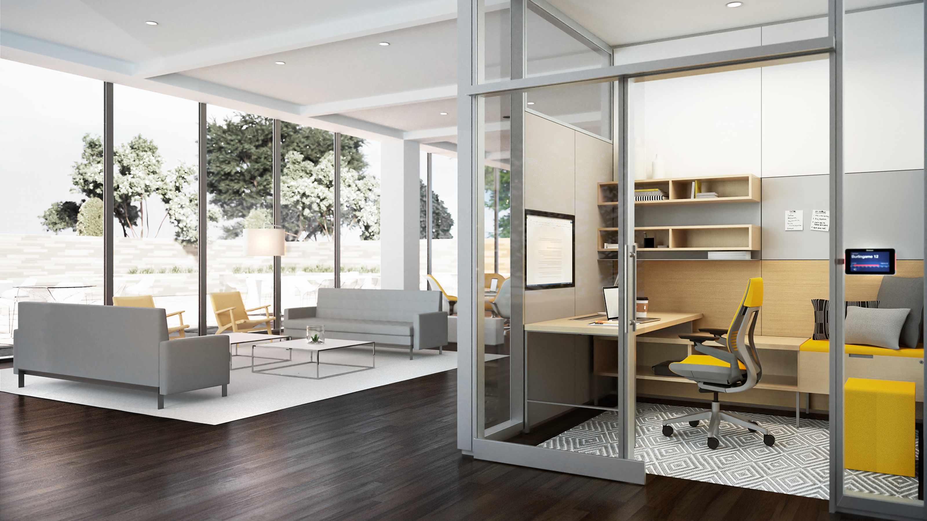 V.I.A modular office walls with integrated sound masking for private law offices