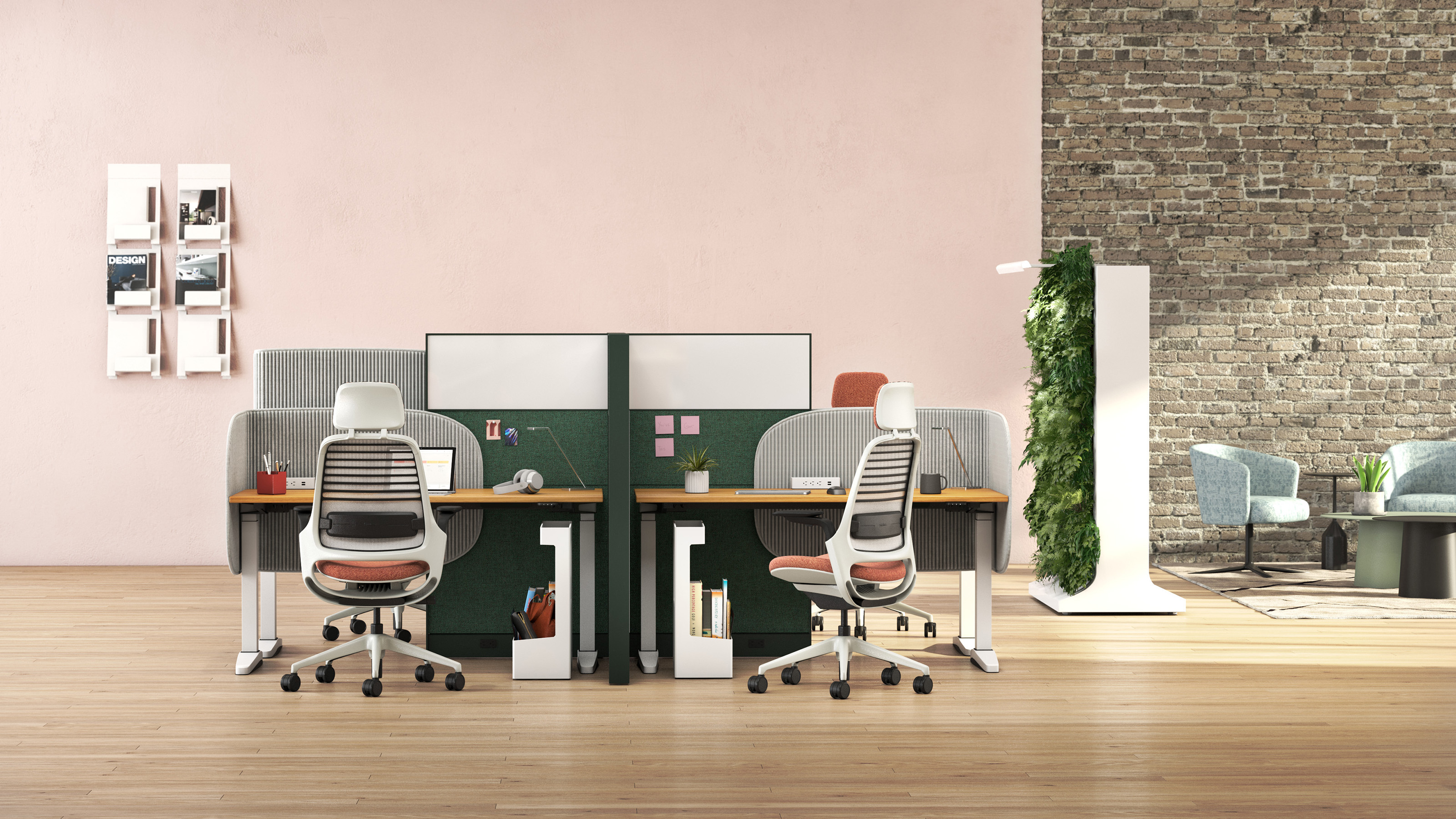 Soffio acoustic desk screen improving privacy in open offices