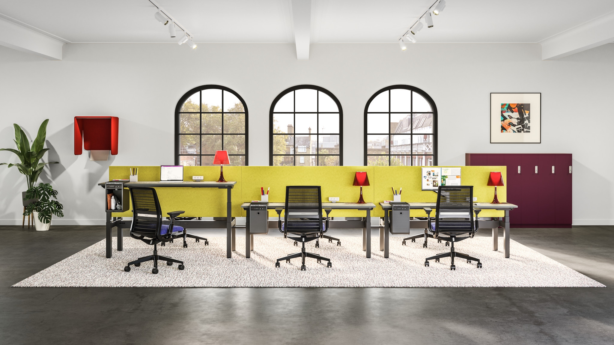 Migration SE benching workstation system for open office environments