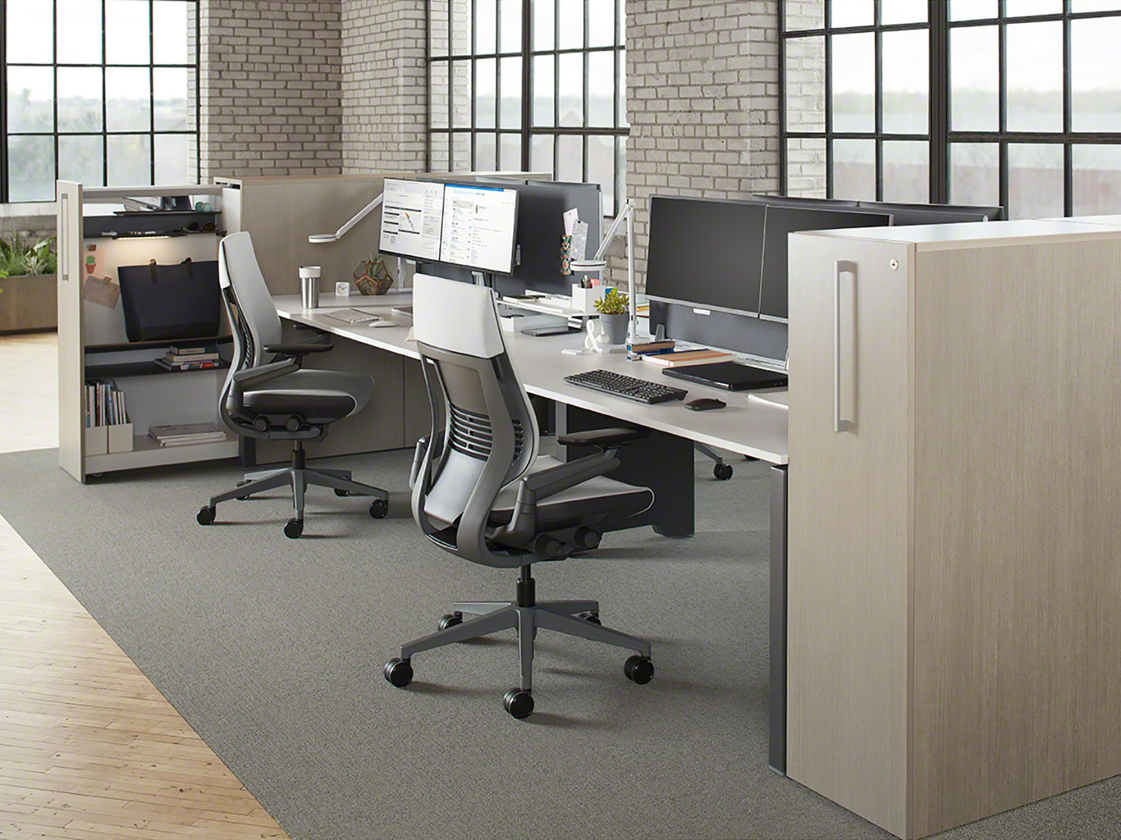 FrameOne benching workstation system for open office environments