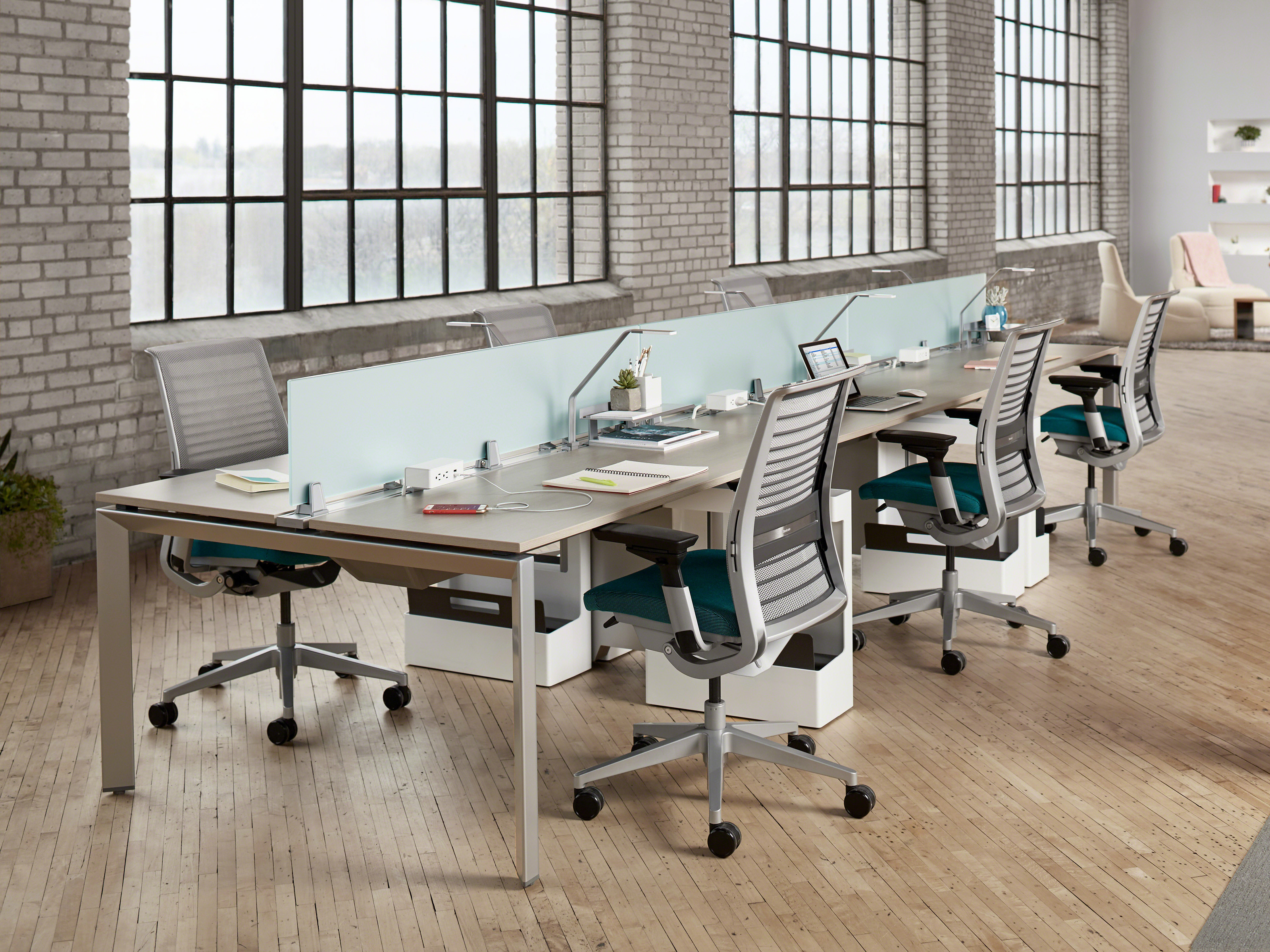 FrameOne benching workstation system for open office environments