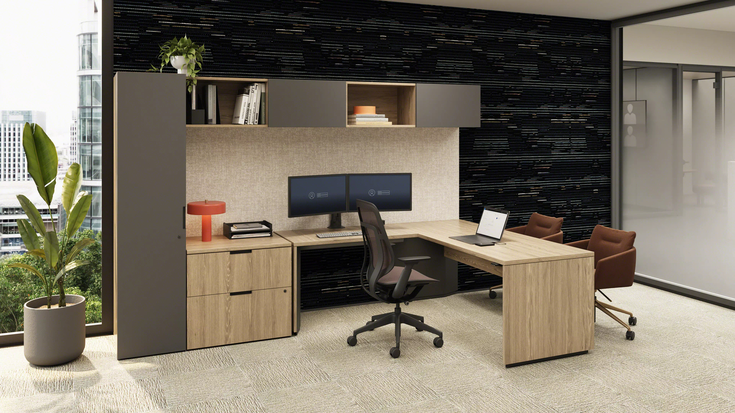 Slim-Leg height adjustable desk for ergonomic workplace environments