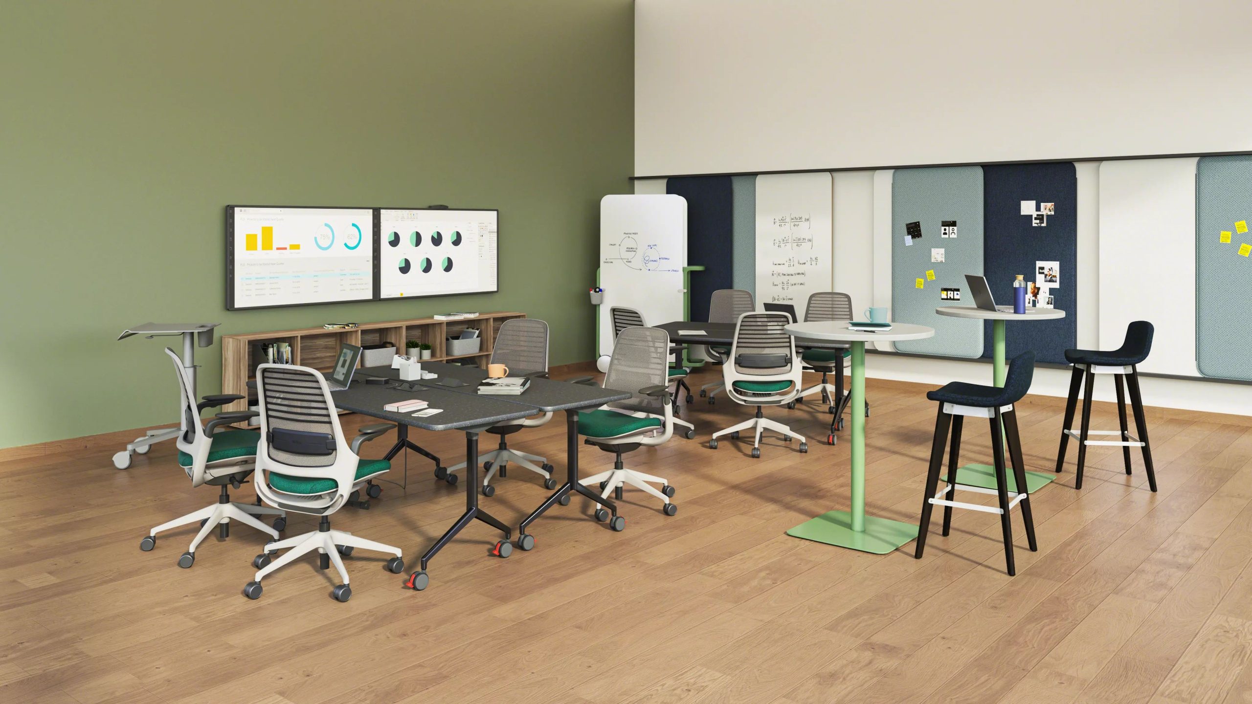 FrameOne benching workstation system for open office environments