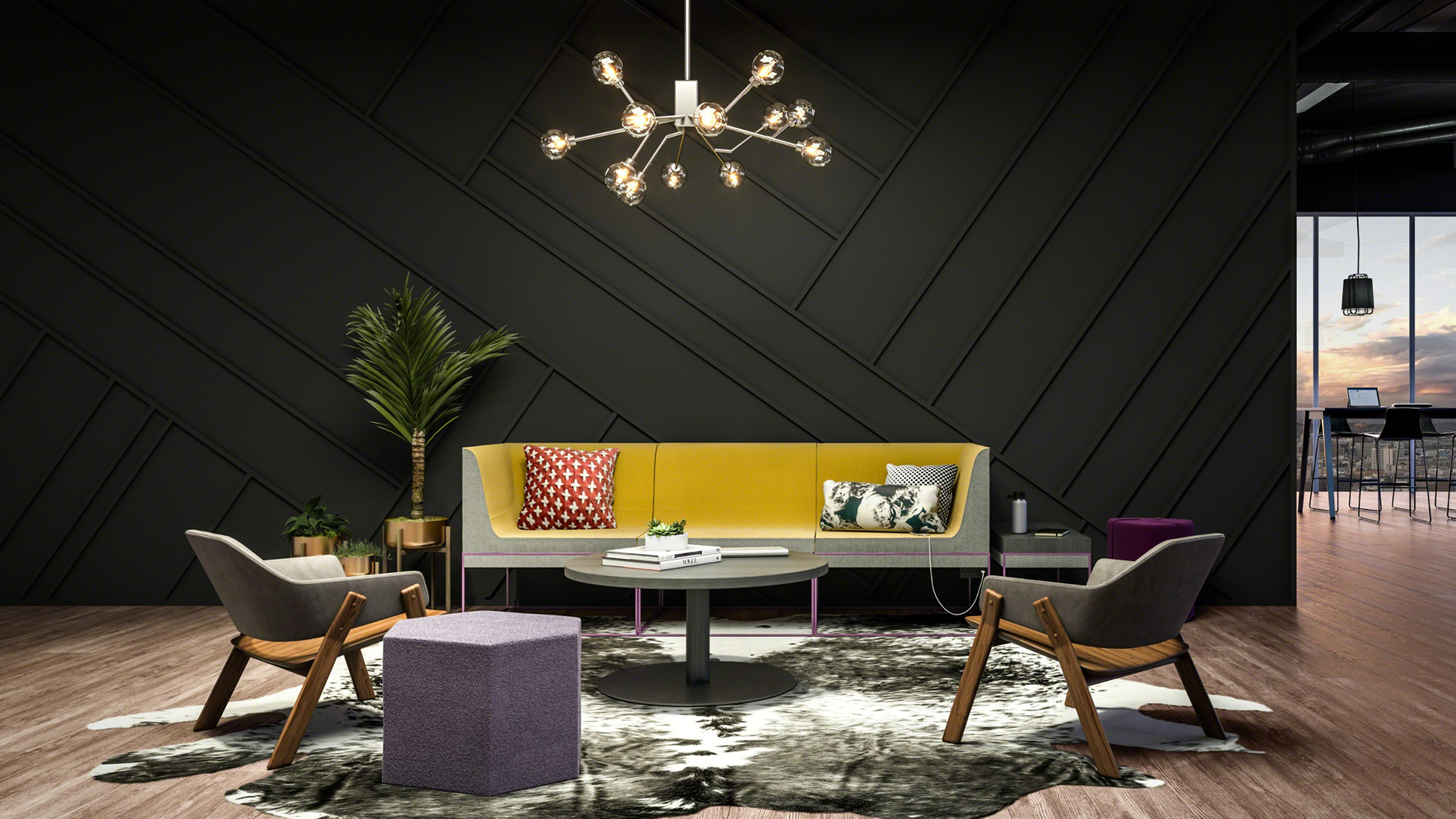 FrameOne benching workstation system for open office environments