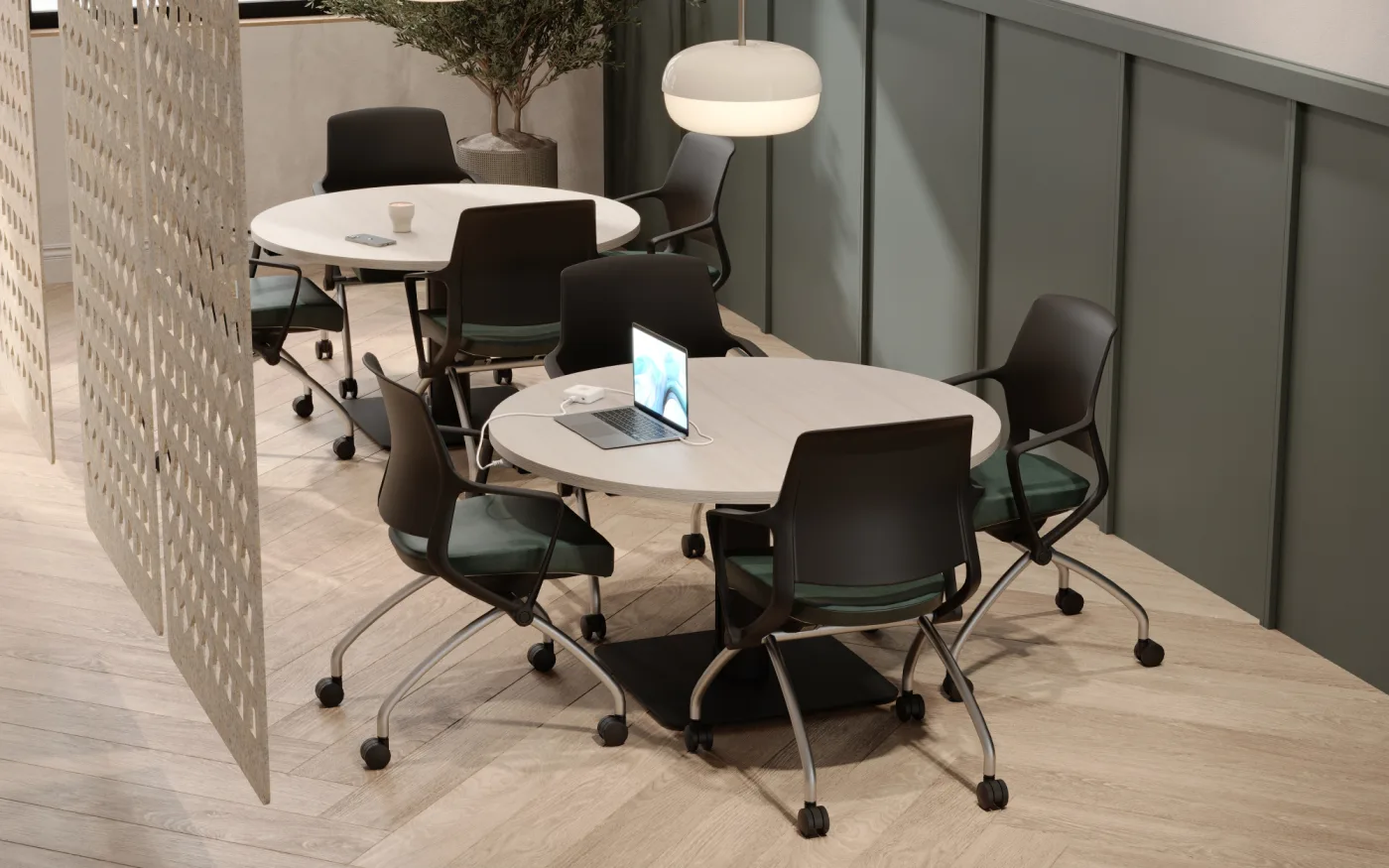 Tizu lounge chair in a modern office breakout or collaboration space