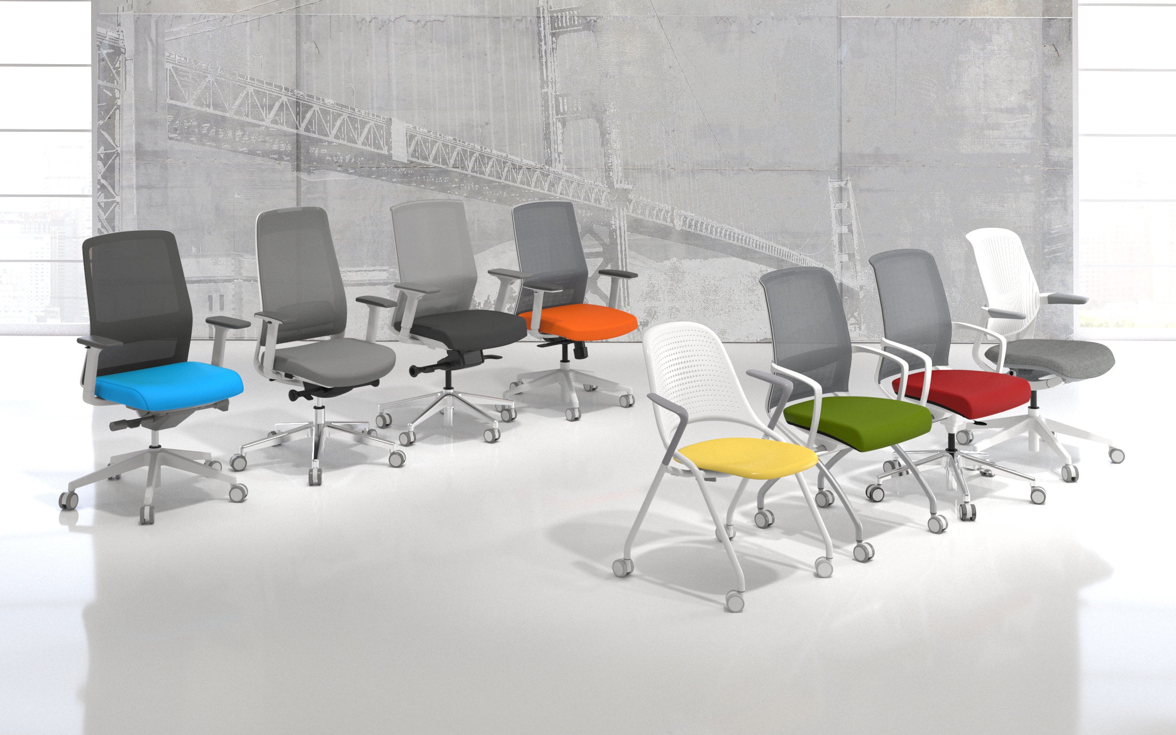 Tizu lounge chair in a modern office breakout or collaboration space