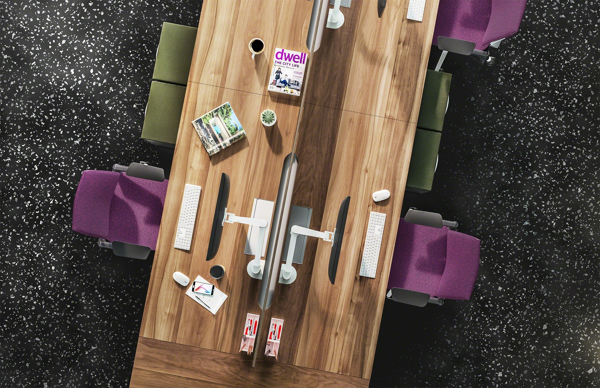 CF Series monitor arms for ergonomic workstation setups