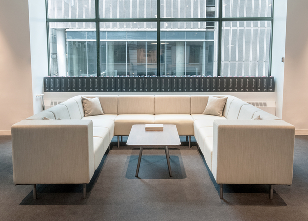 Exchange Collection modular seating in an open office lounge area