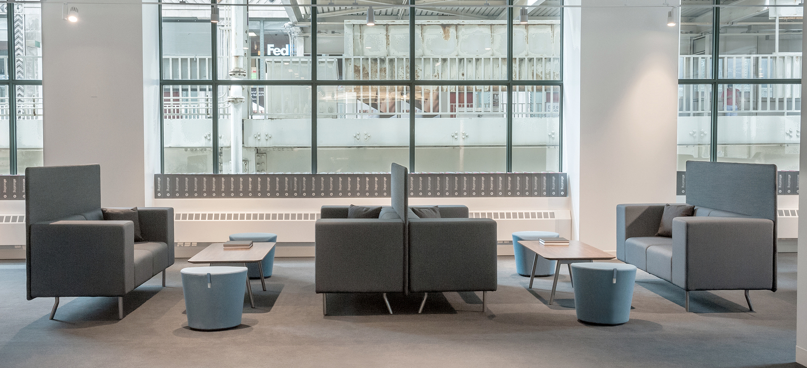 Exchange Collection modular seating in an open office lounge area