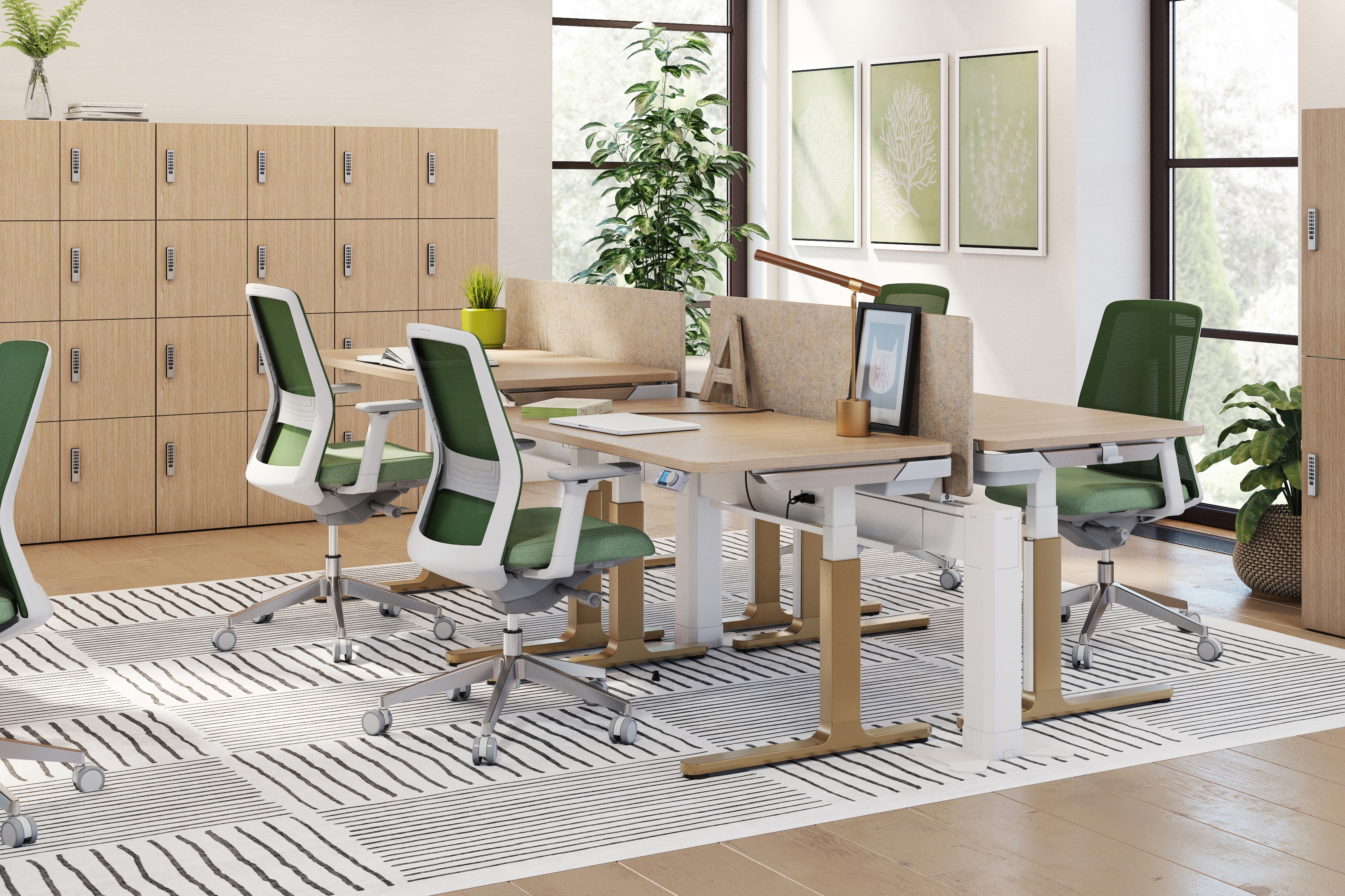 Jaku lounge chair in a contemporary office collaboration space