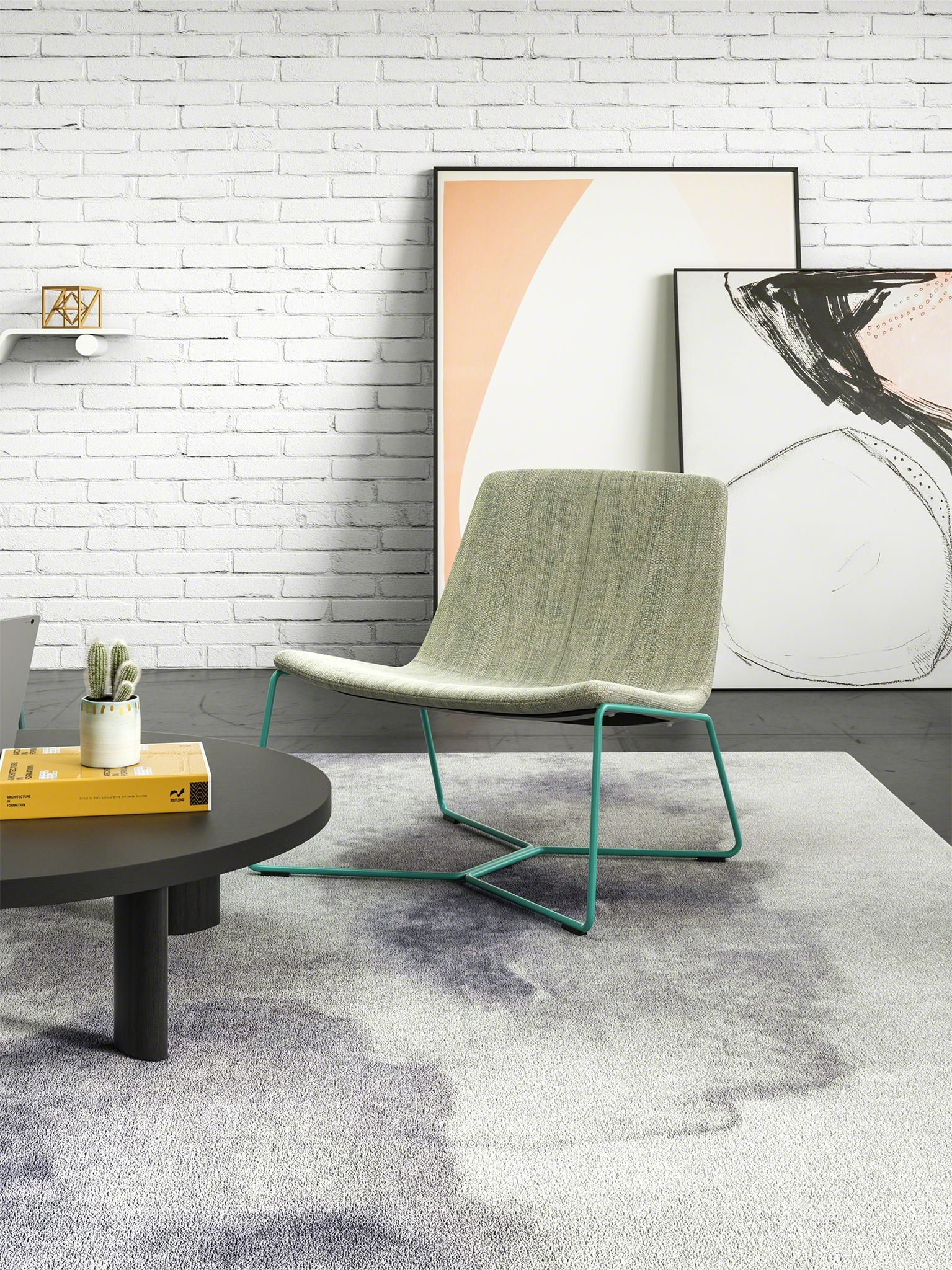 West Elm Work Slope Collection lounge seating in a contemporary workspace