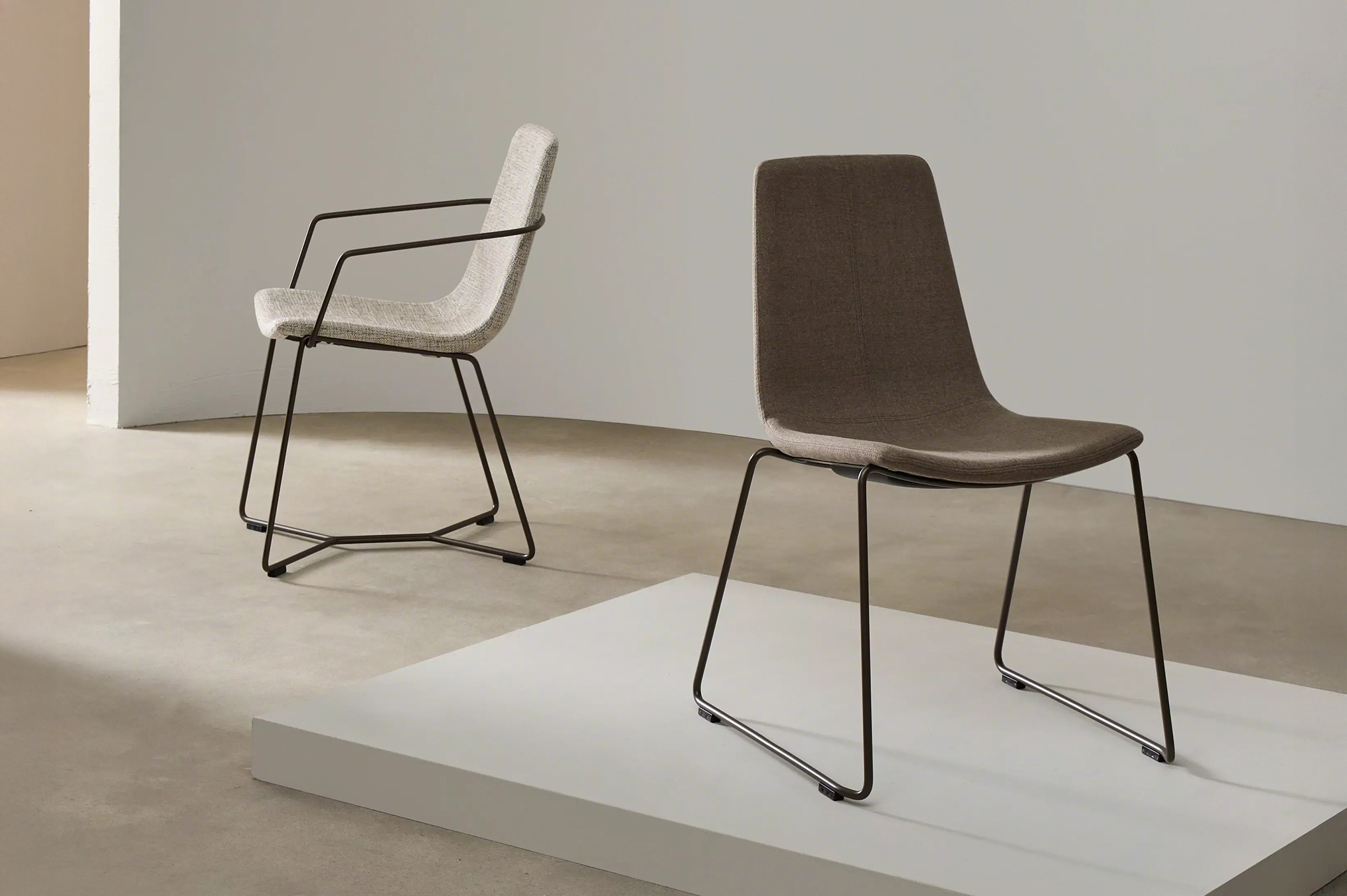 West Elm Work Slope Collection lounge seating in a contemporary workspace