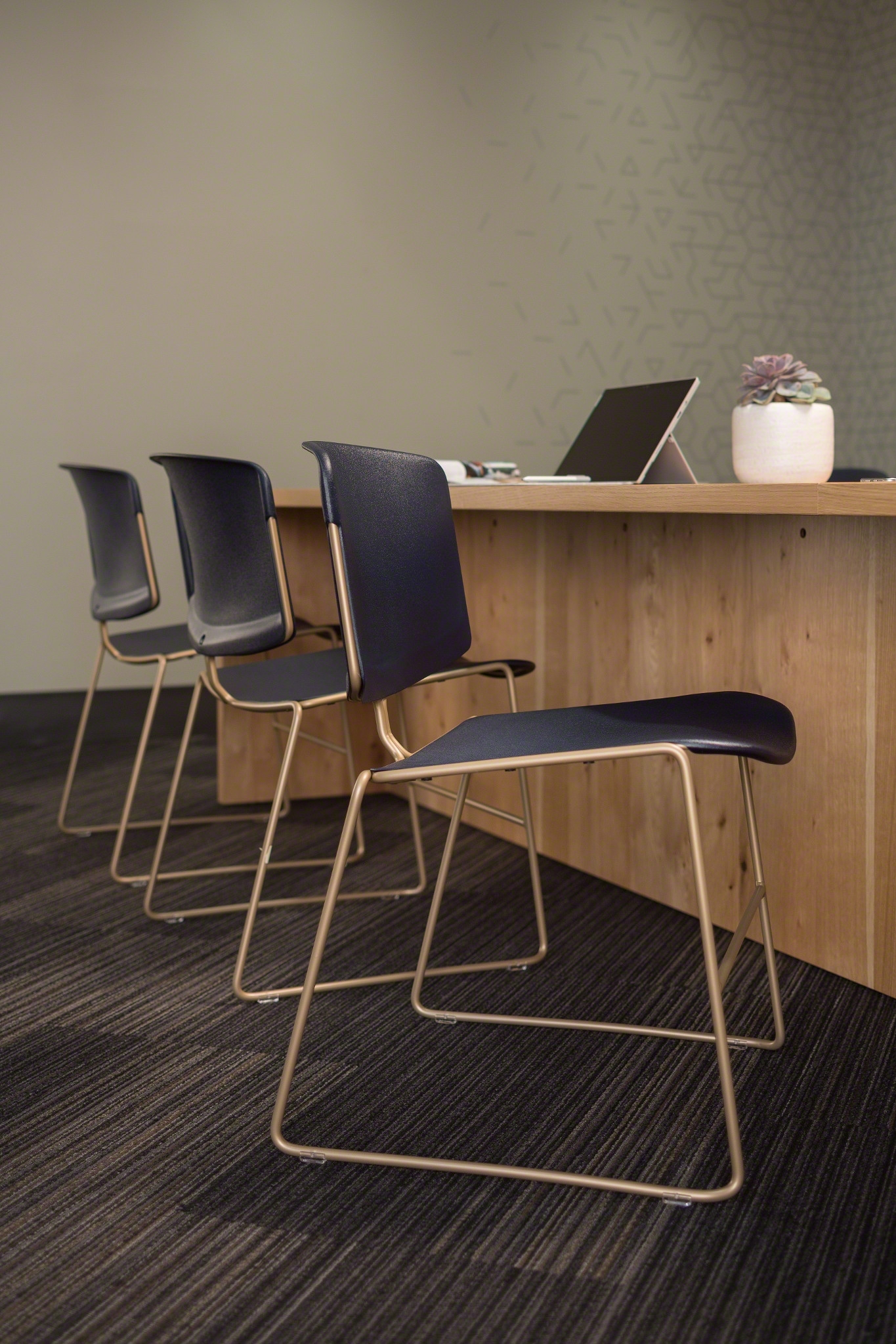 Max-Stacker III stacking chair arranged in a training or event space