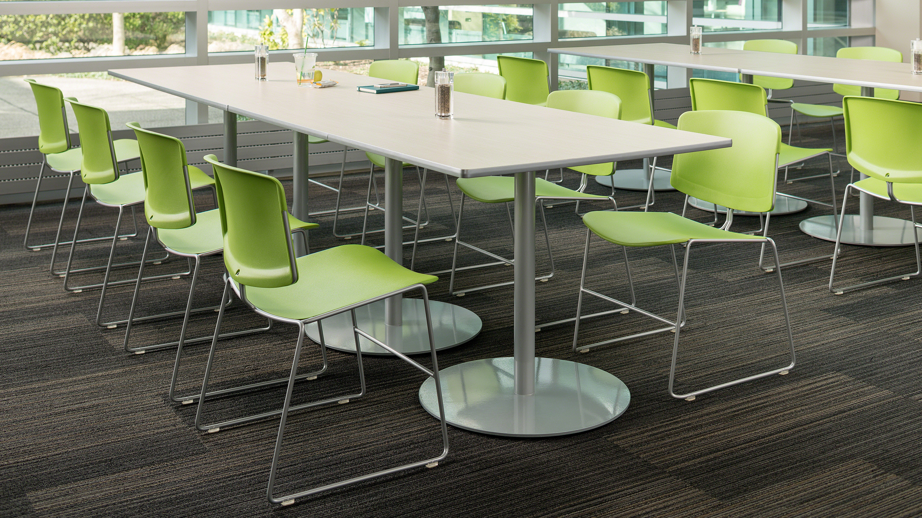 Max-Stacker III stacking chair arranged in a training or event space