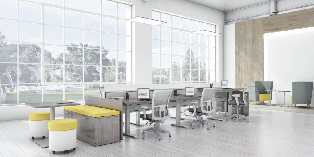Evolve modular seating for collaborative workplace environments