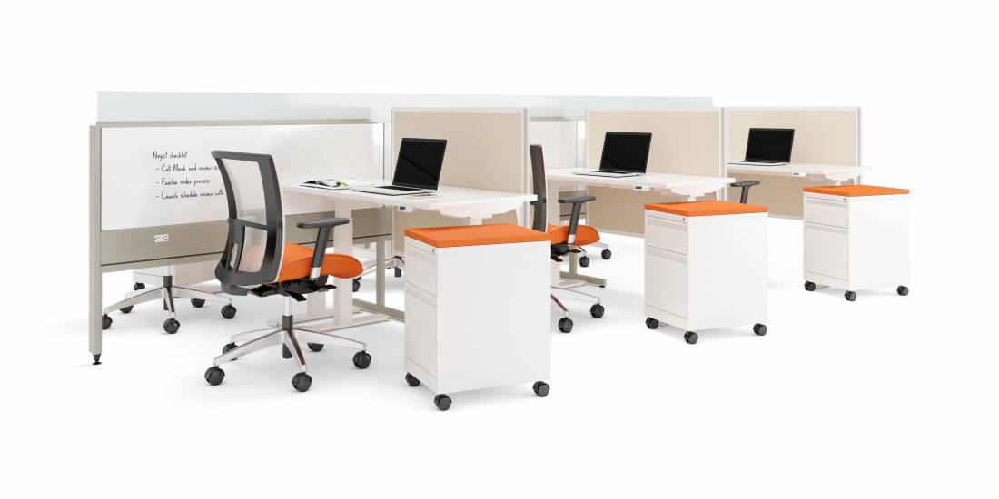 Evolve modular seating for collaborative workplace environments