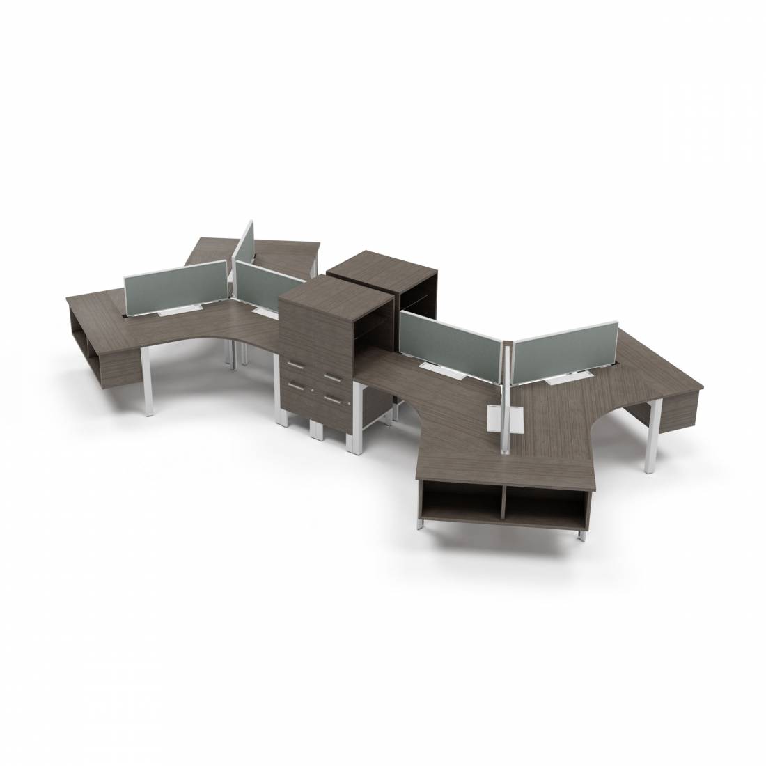 Bridges II collaborative worksurface system for modern workplace environments