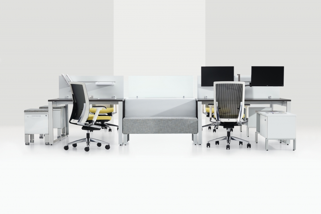 Bridges II collaborative worksurface system for modern workplace environments