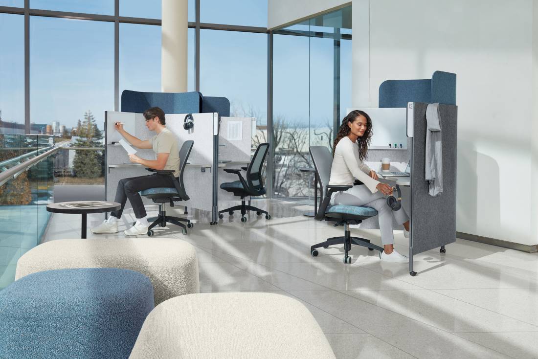 Softpod privacy pod for focused work in open office environments